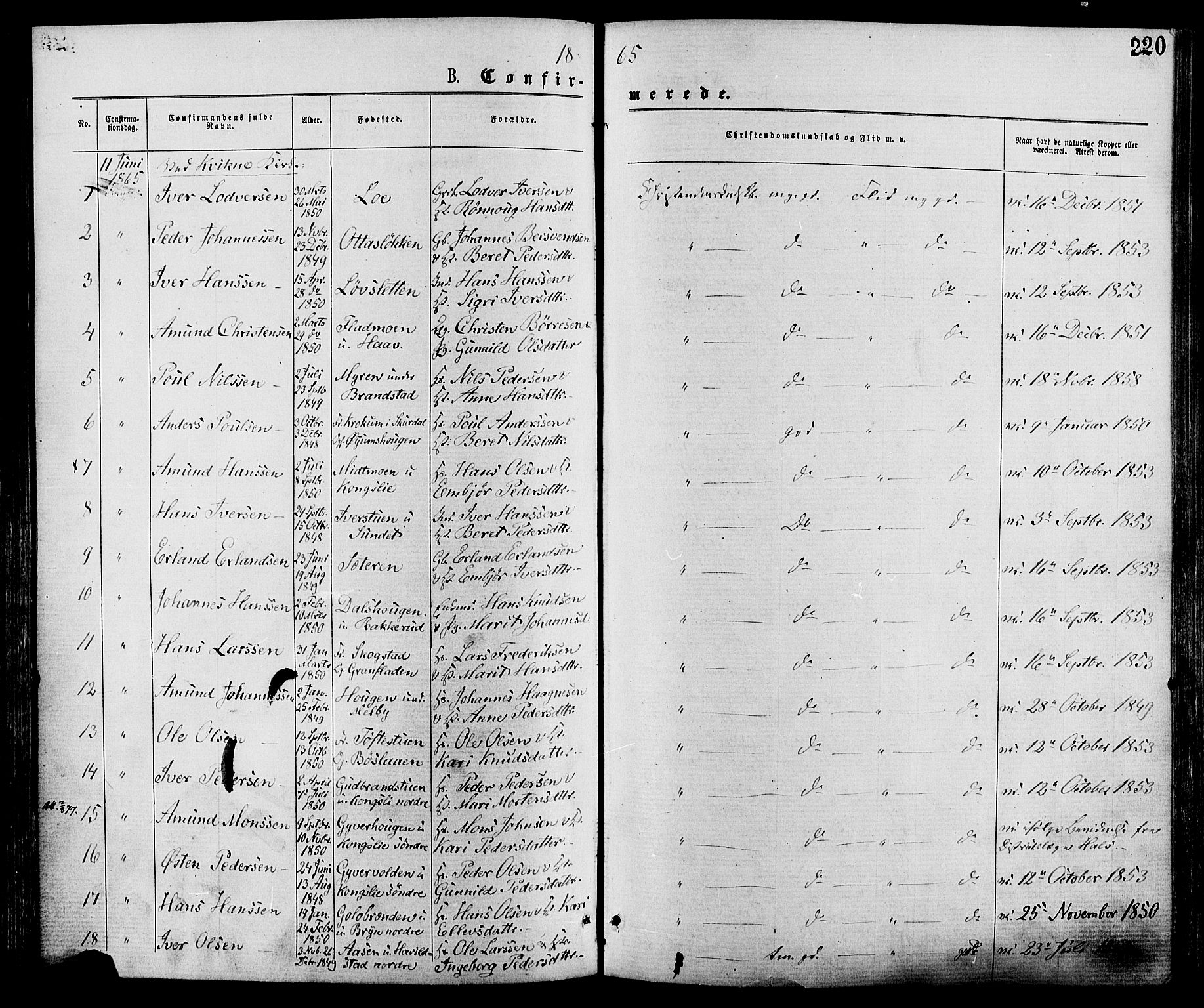 Nord-Fron prestekontor, AV/SAH-PREST-080/H/Ha/Haa/L0002: Ministerialbok nr. 2, 1865-1883, s. 220