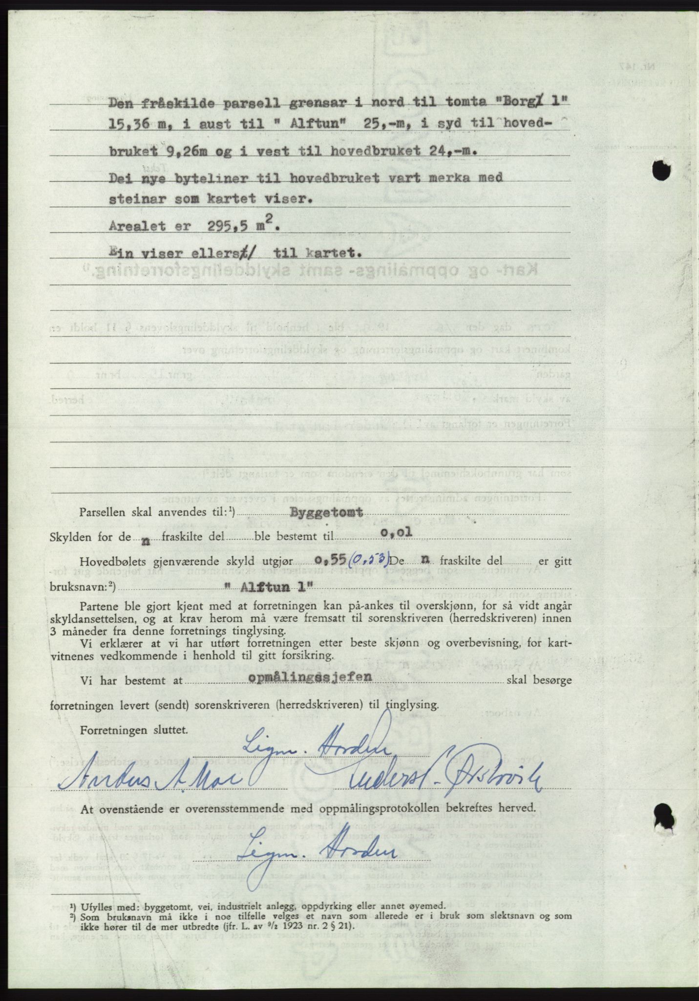 Søre Sunnmøre sorenskriveri, AV/SAT-A-4122/1/2/2C/L0099: Pantebok nr. 25A, 1954-1954, Dagboknr: 2594/1954