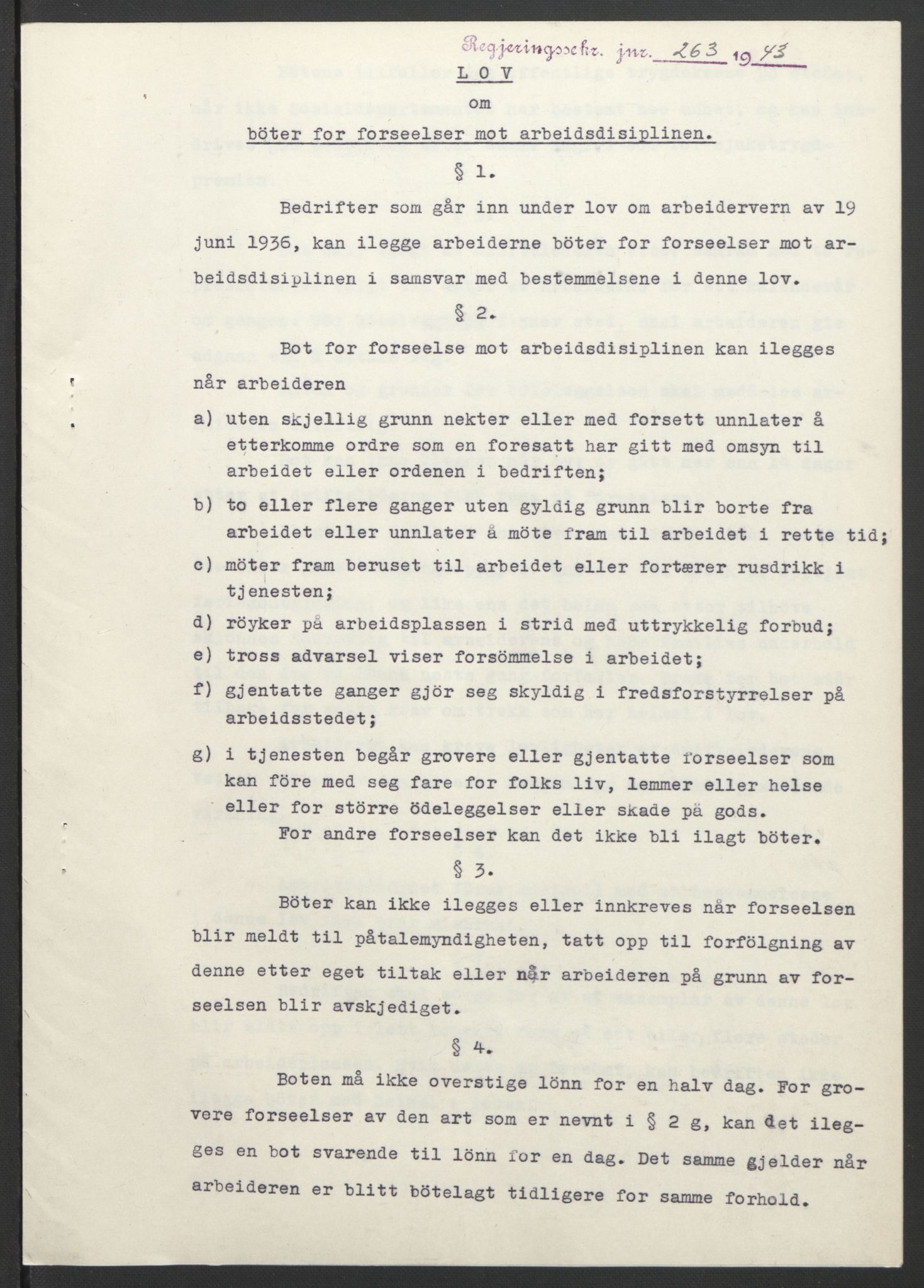 NS-administrasjonen 1940-1945 (Statsrådsekretariatet, de kommisariske statsråder mm), RA/S-4279/D/Db/L0099: Lover, 1943, s. 515