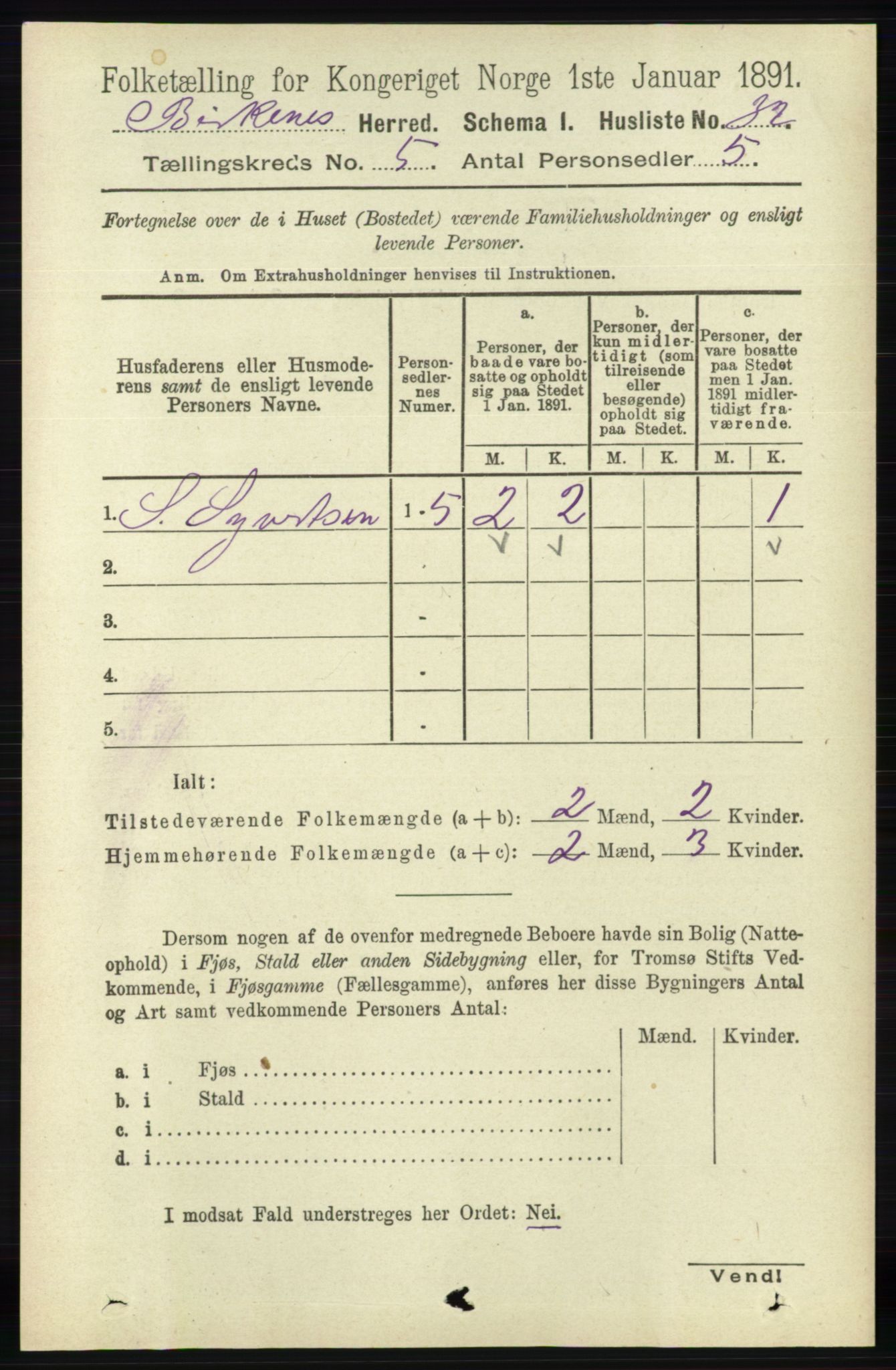 RA, Folketelling 1891 for 0928 Birkenes herred, 1891, s. 1528