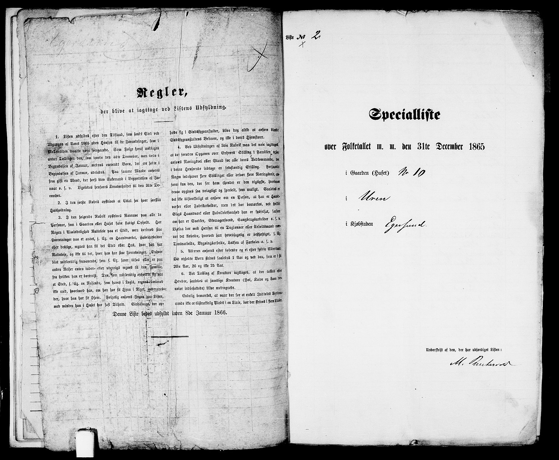 RA, Folketelling 1865 for 1101B Eigersund prestegjeld, Egersund ladested, 1865, s. 12