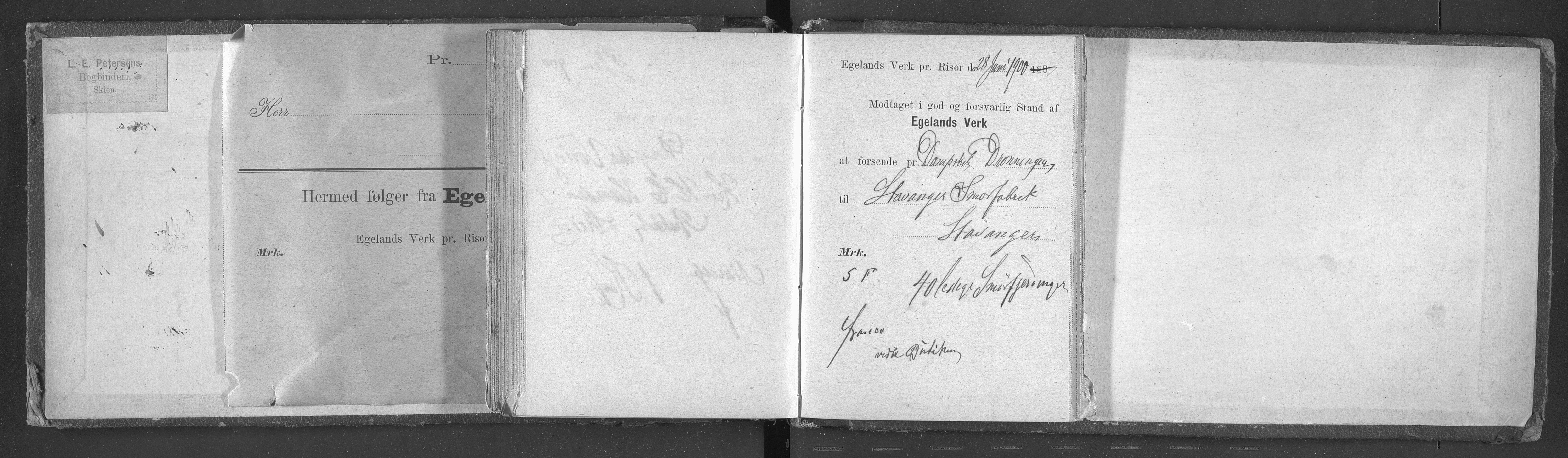 Egelands Jernverk, AAKS/PA-1907/01/L0030: Kvitteringsbok, 1889-1901