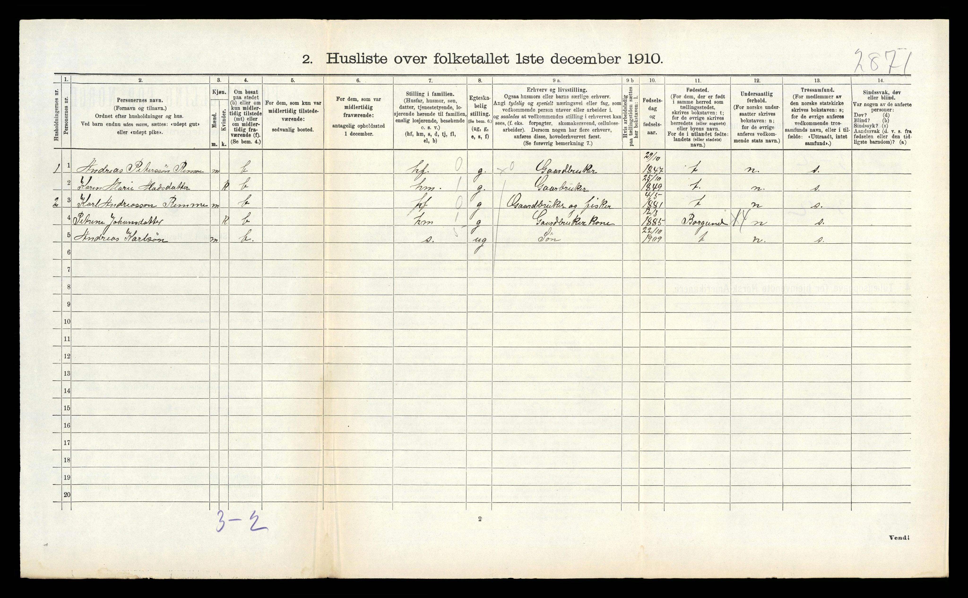 RA, Folketelling 1910 for 1530 Vatne herred, 1910, s. 176