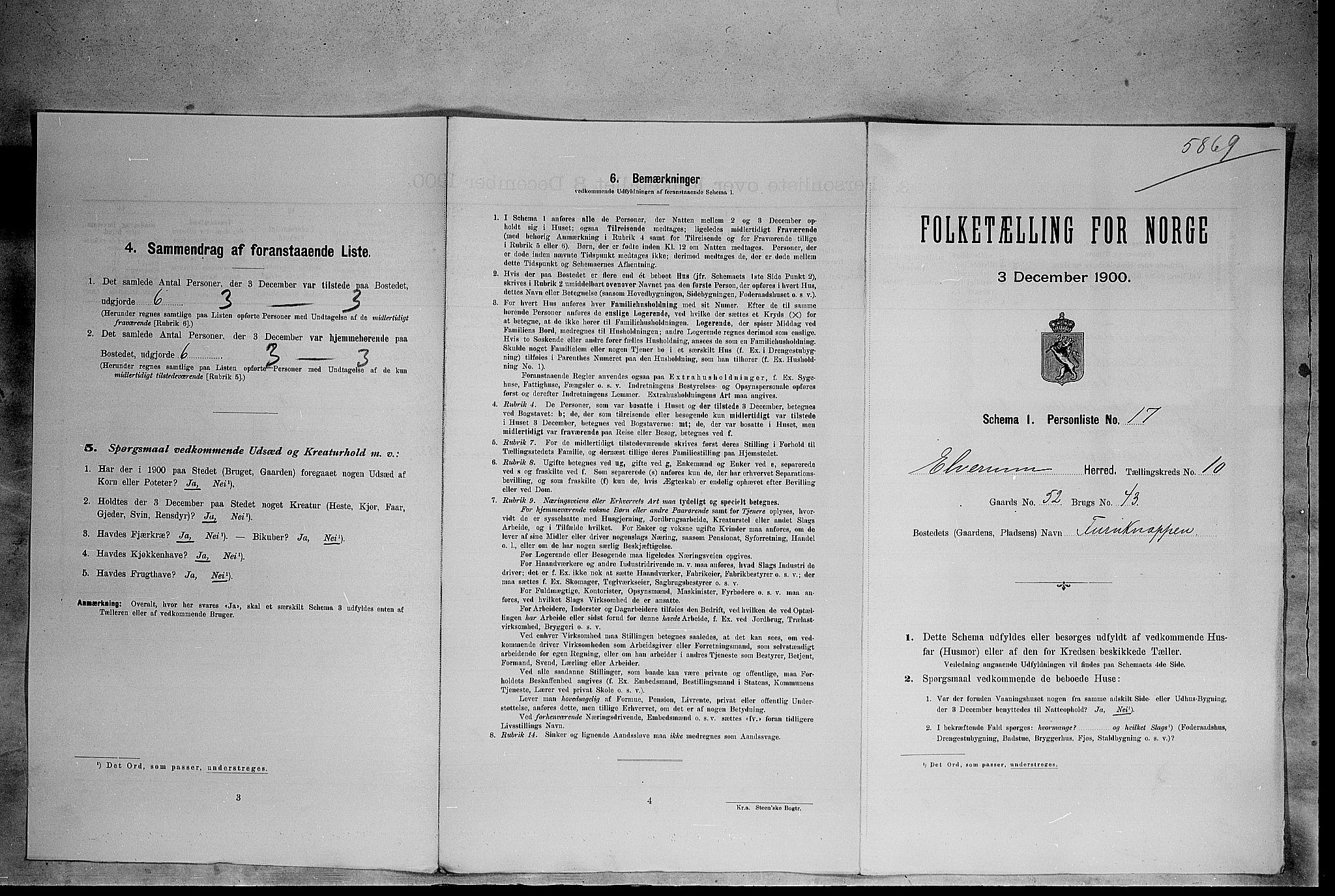 SAH, Folketelling 1900 for 0427 Elverum herred, 1900, s. 1233