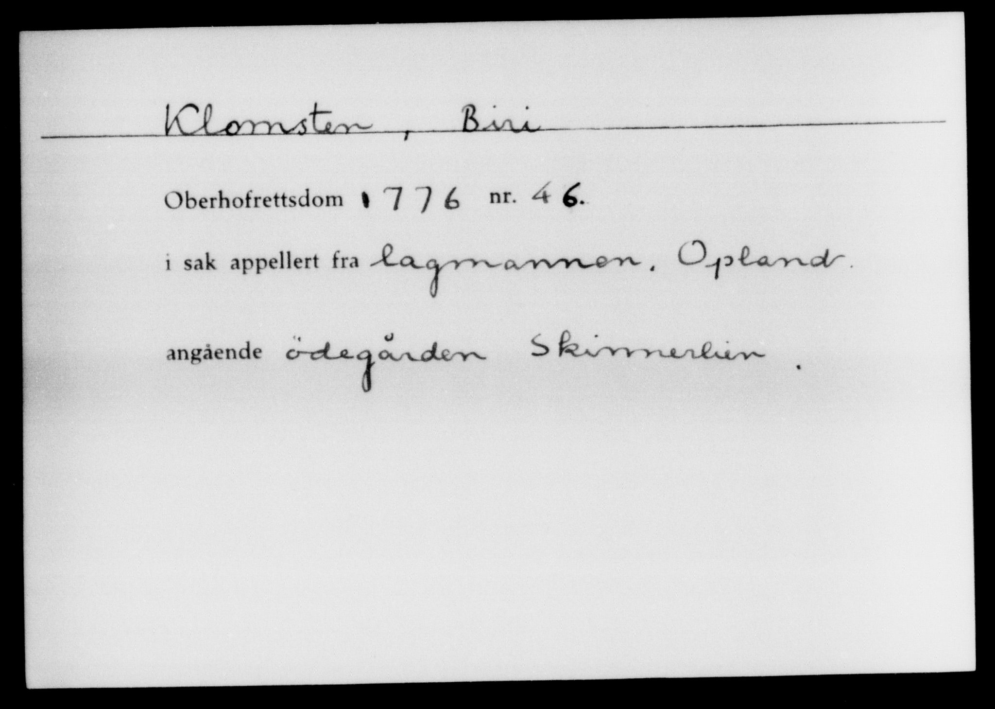Overhoffretten 1667-1797, AV/RA-EA-2884, 1705