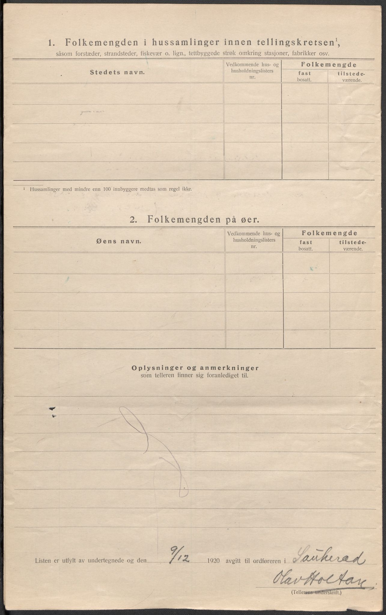 SAKO, Folketelling 1920 for 0822 Sauherad herred, 1920, s. 35