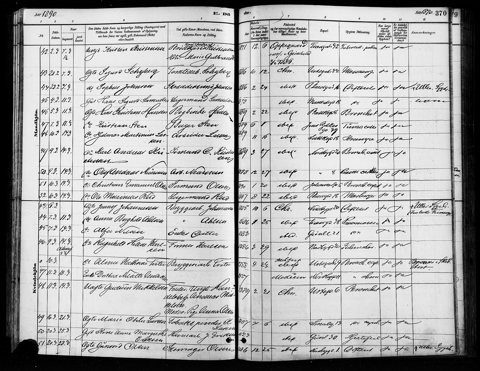 Grønland prestekontor Kirkebøker, AV/SAO-A-10848/F/Fa/L0008: Ministerialbok nr. 8, 1881-1893, s. 370