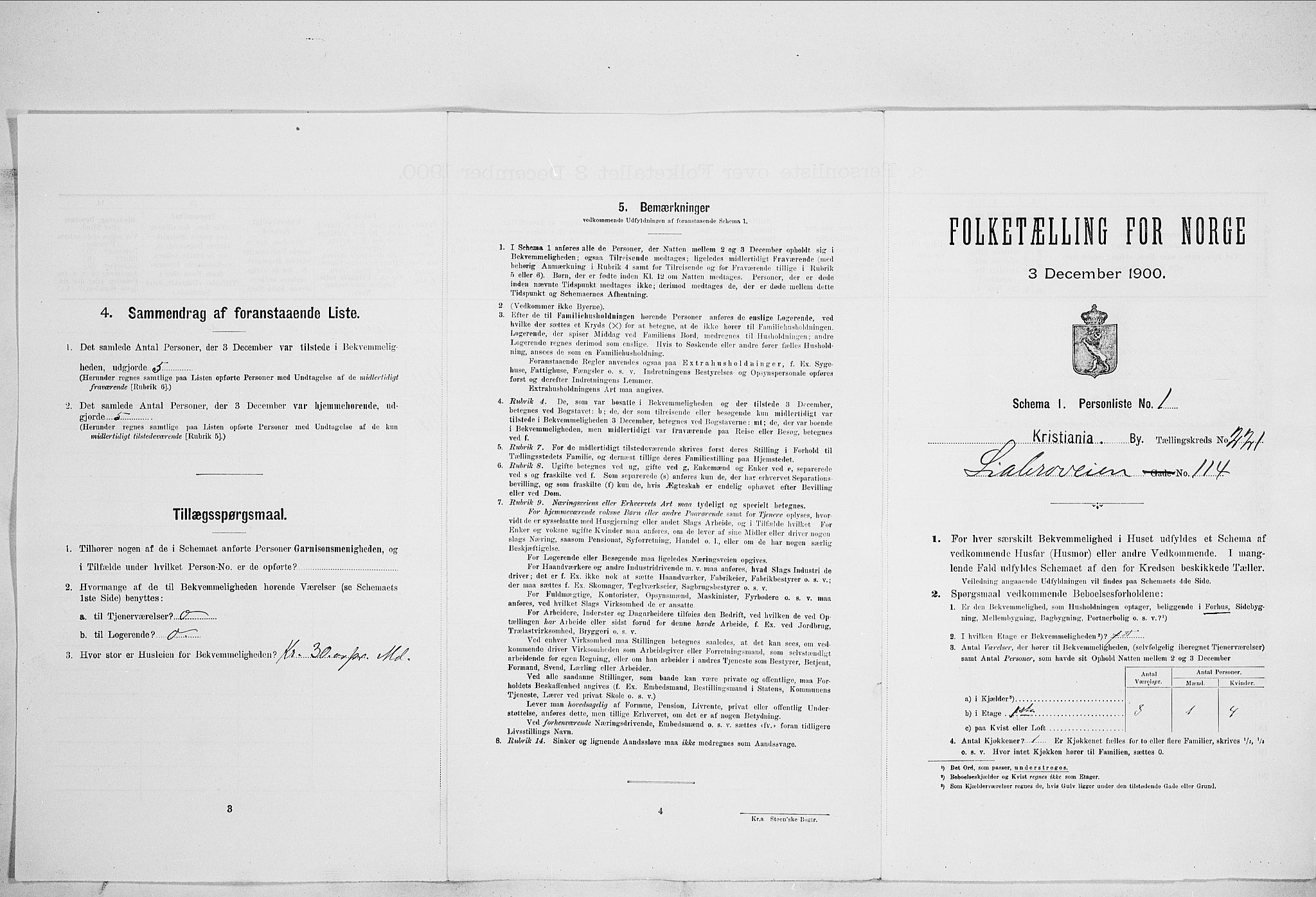 SAO, Folketelling 1900 for 0301 Kristiania kjøpstad, 1900, s. 52814