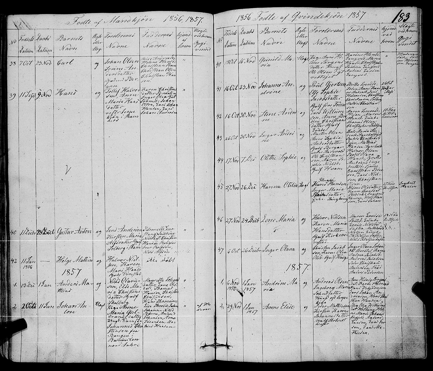 Ramnes kirkebøker, SAKO/A-314/F/Fa/L0005: Ministerialbok nr. I 5, 1841-1861, s. 182-183