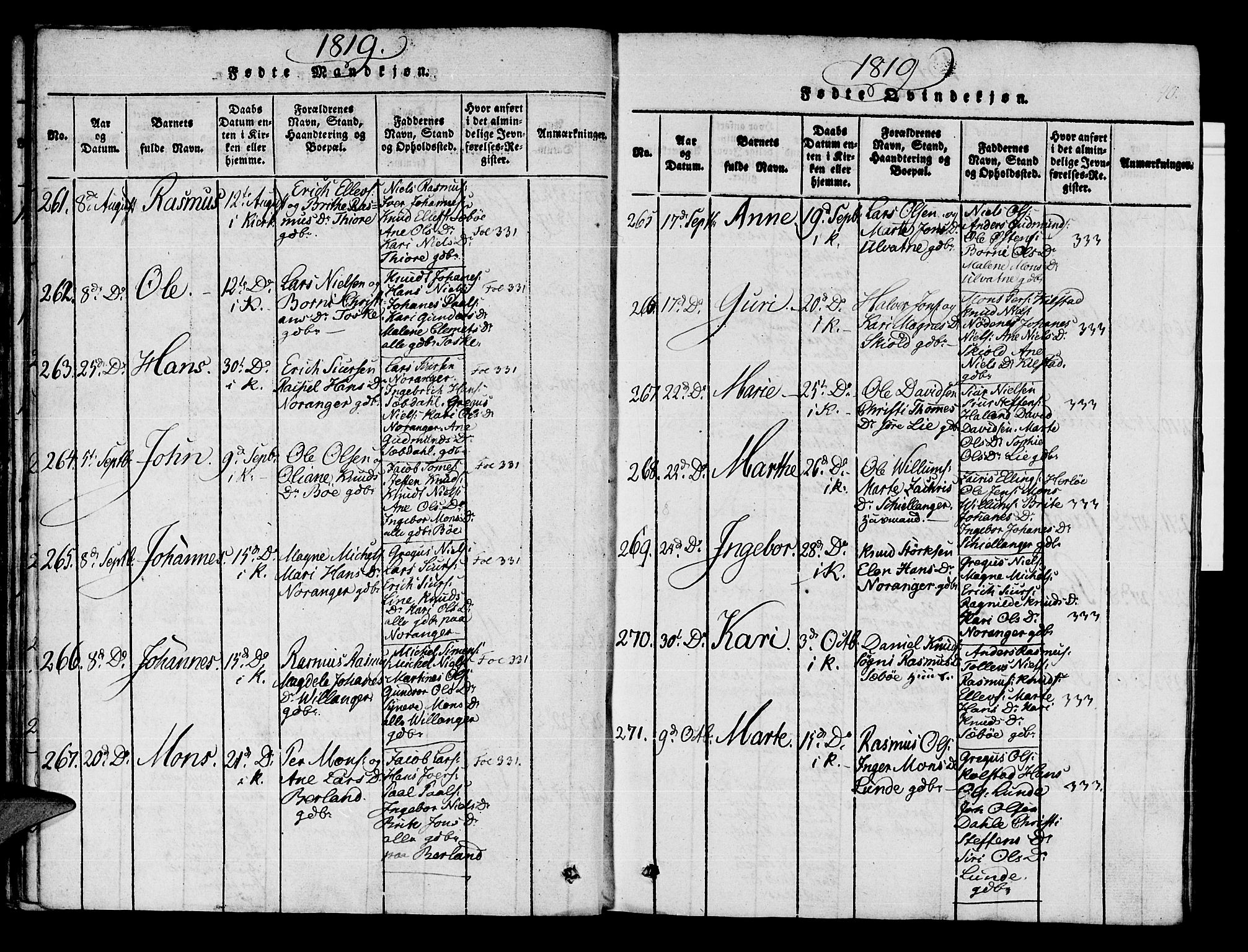 Manger sokneprestembete, AV/SAB-A-76801/H/Haa: Ministerialbok nr. A 3, 1816-1824, s. 40