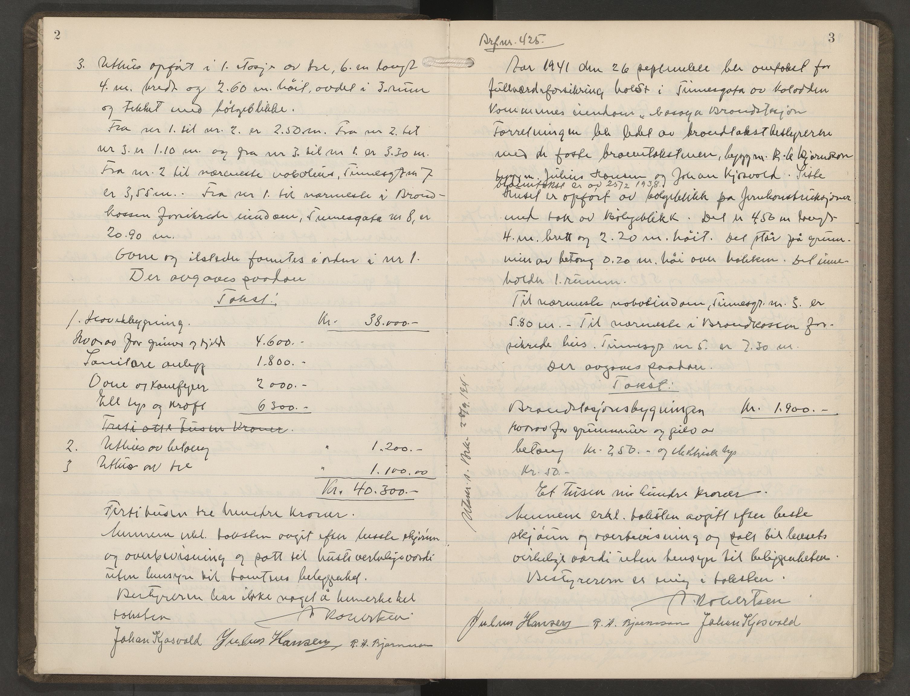 Heddal lensmannskontor, AV/SAKO-A-558/Y/Ye/Yec/L0004: Branntakstprotokoll, 1941-1947
