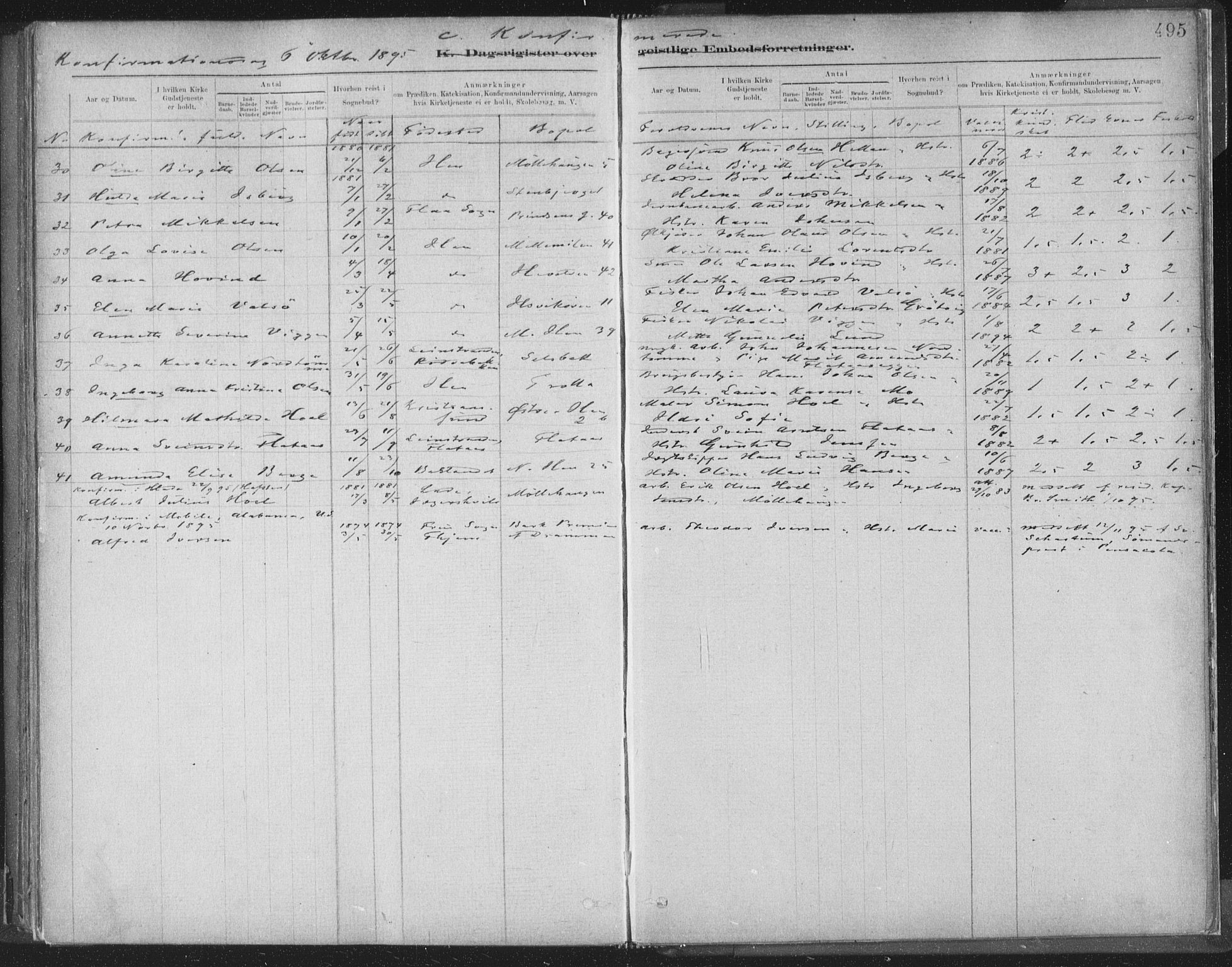 Ministerialprotokoller, klokkerbøker og fødselsregistre - Sør-Trøndelag, SAT/A-1456/603/L0163: Ministerialbok nr. 603A02, 1879-1895, s. 495