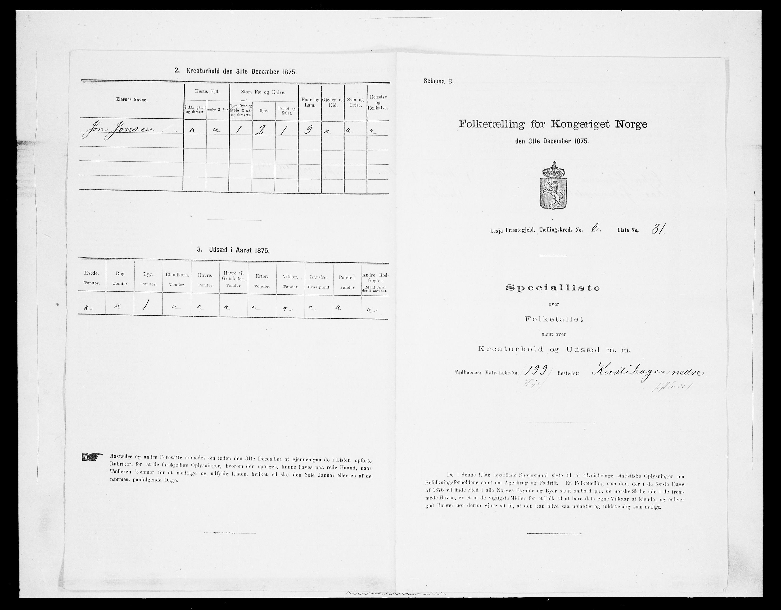 SAH, Folketelling 1875 for 0512P Lesja prestegjeld, 1875, s. 996