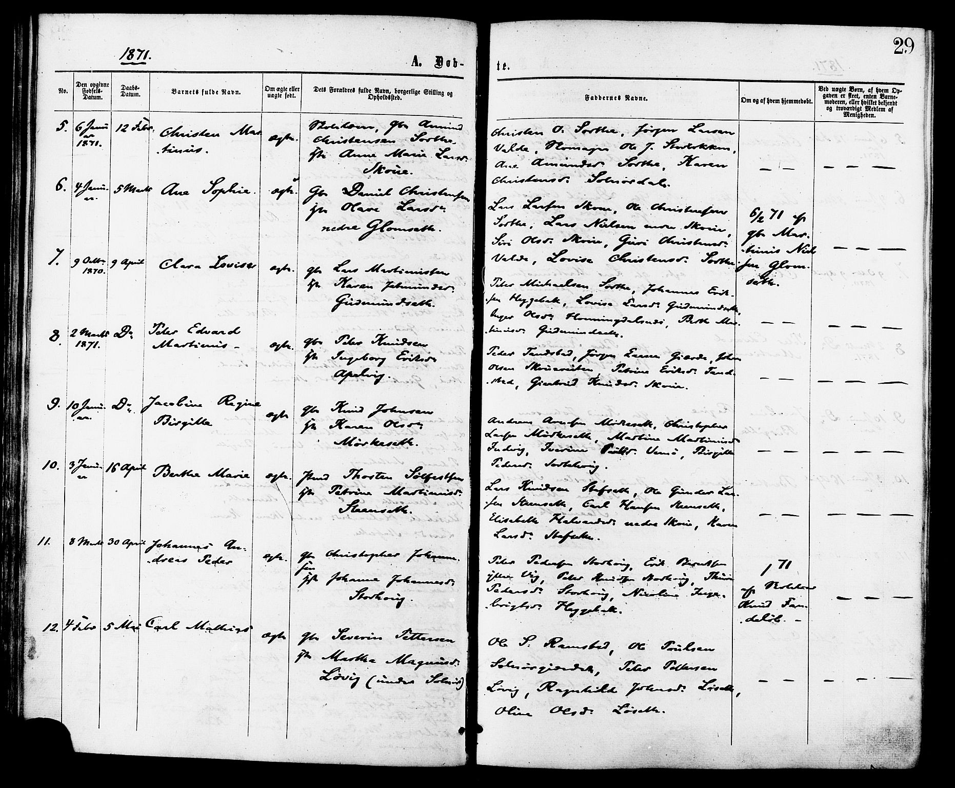 Ministerialprotokoller, klokkerbøker og fødselsregistre - Møre og Romsdal, AV/SAT-A-1454/524/L0355: Ministerialbok nr. 524A07, 1864-1879, s. 29