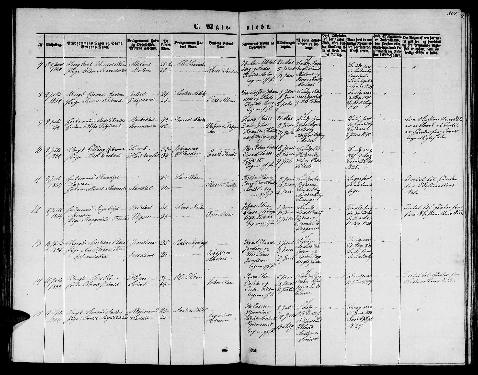 Ministerialprotokoller, klokkerbøker og fødselsregistre - Møre og Romsdal, SAT/A-1454/565/L0753: Klokkerbok nr. 565C02, 1845-1870, s. 201