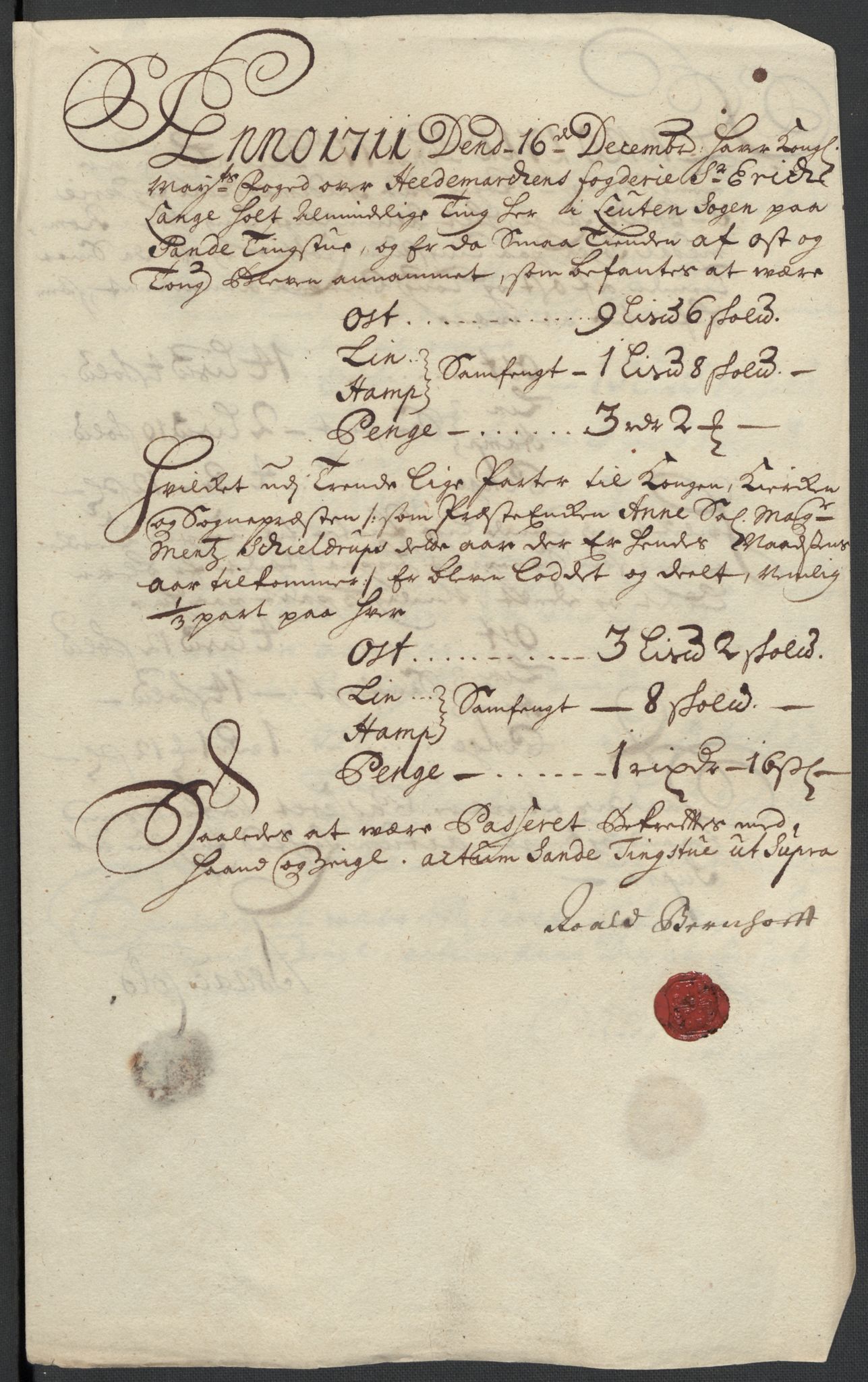 Rentekammeret inntil 1814, Reviderte regnskaper, Fogderegnskap, RA/EA-4092/R16/L1047: Fogderegnskap Hedmark, 1711, s. 65