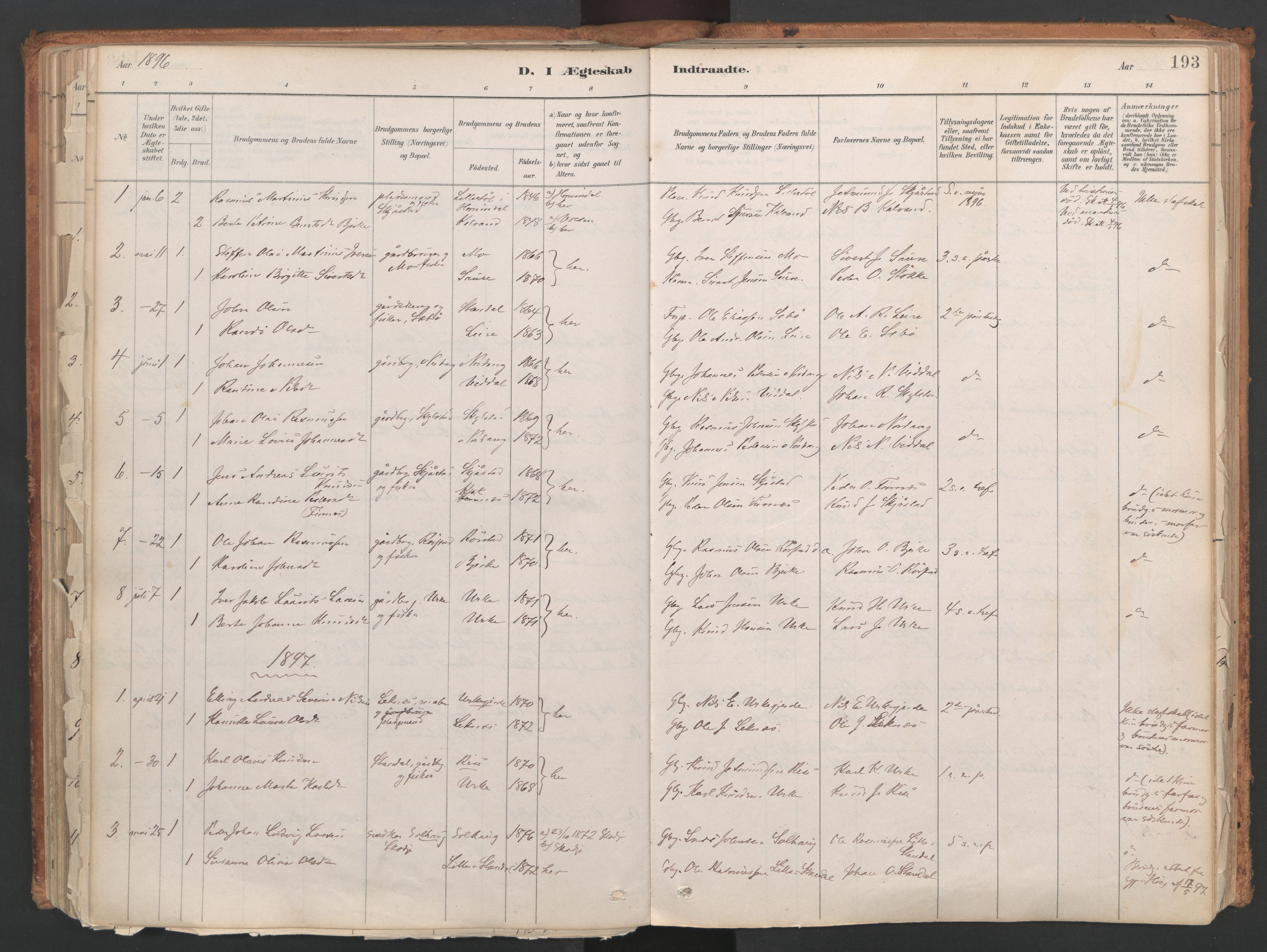 Ministerialprotokoller, klokkerbøker og fødselsregistre - Møre og Romsdal, AV/SAT-A-1454/515/L0211: Ministerialbok nr. 515A07, 1886-1910, s. 193