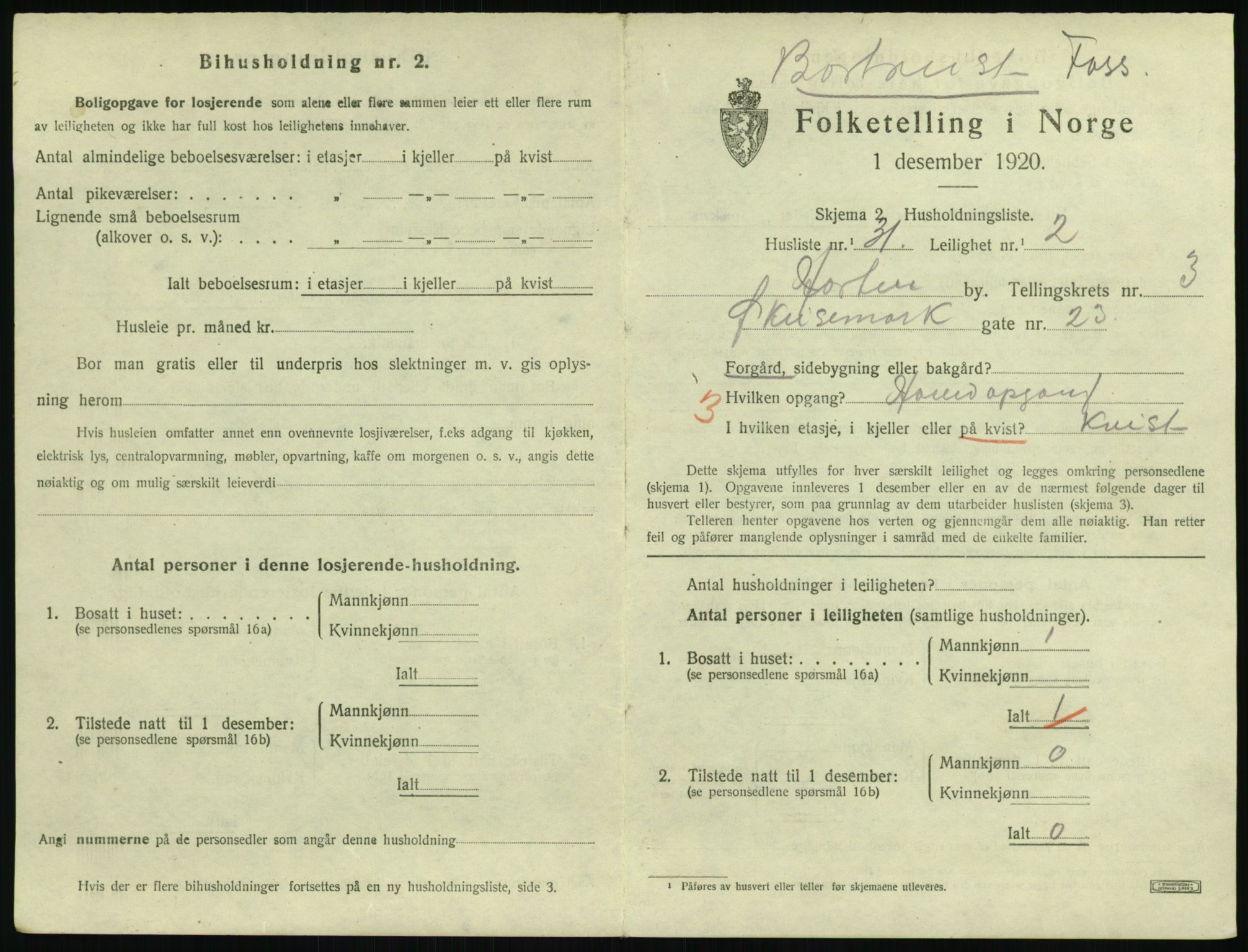SAKO, Folketelling 1920 for 0703 Horten kjøpstad, 1920, s. 4231