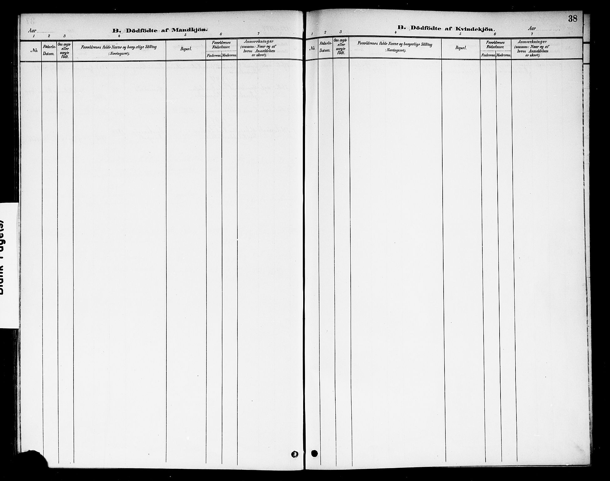 Berg prestekontor Kirkebøker, SAO/A-10902/F/Fb/L0002: Ministerialbok nr. II 2, 1888-1902, s. 38