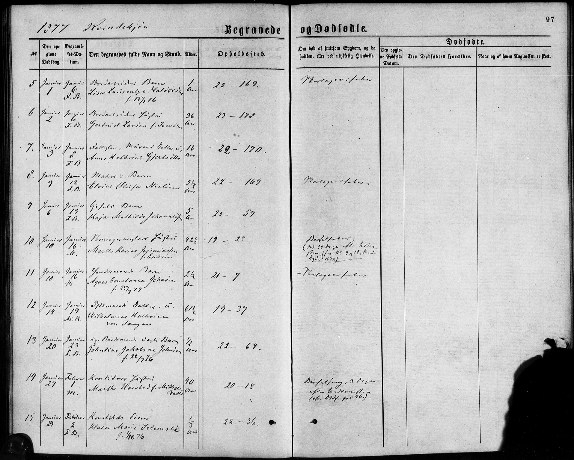 Korskirken sokneprestembete, AV/SAB-A-76101/H/Haa/L0046: Ministerialbok nr. E 4, 1875-1883, s. 97