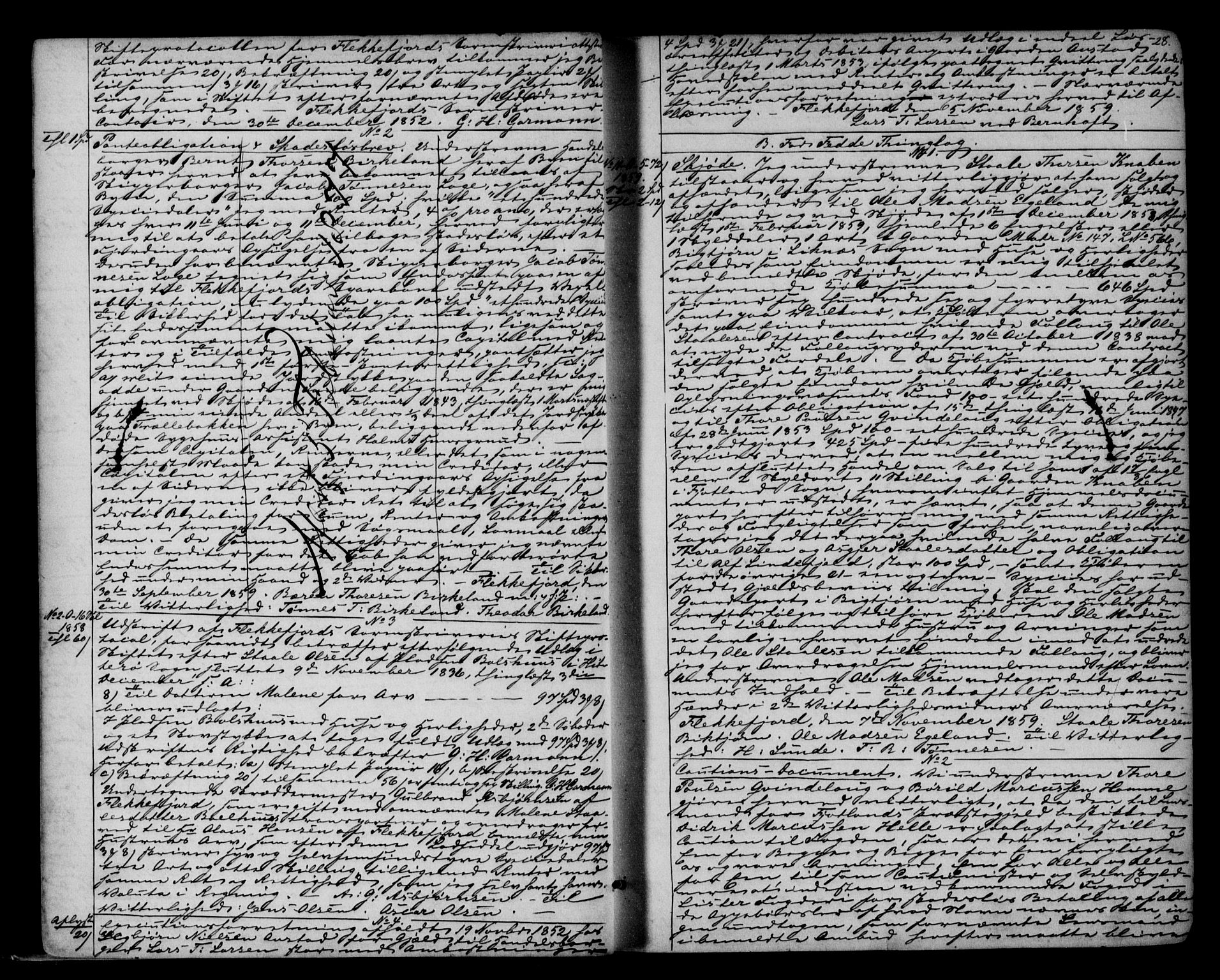 Flekkefjord sorenskriveri, SAK/1221-0001/G/Gb/Gba/L0014: Pantebok nr. 14, 1859-1862, s. 28