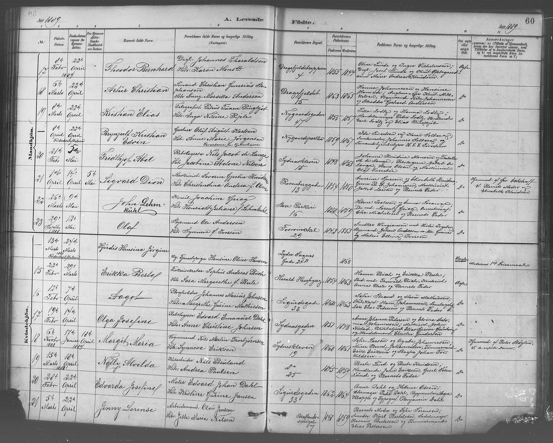 Johanneskirken sokneprestembete, AV/SAB-A-76001/H/Hab: Klokkerbok nr. A 1, 1885-1900, s. 60