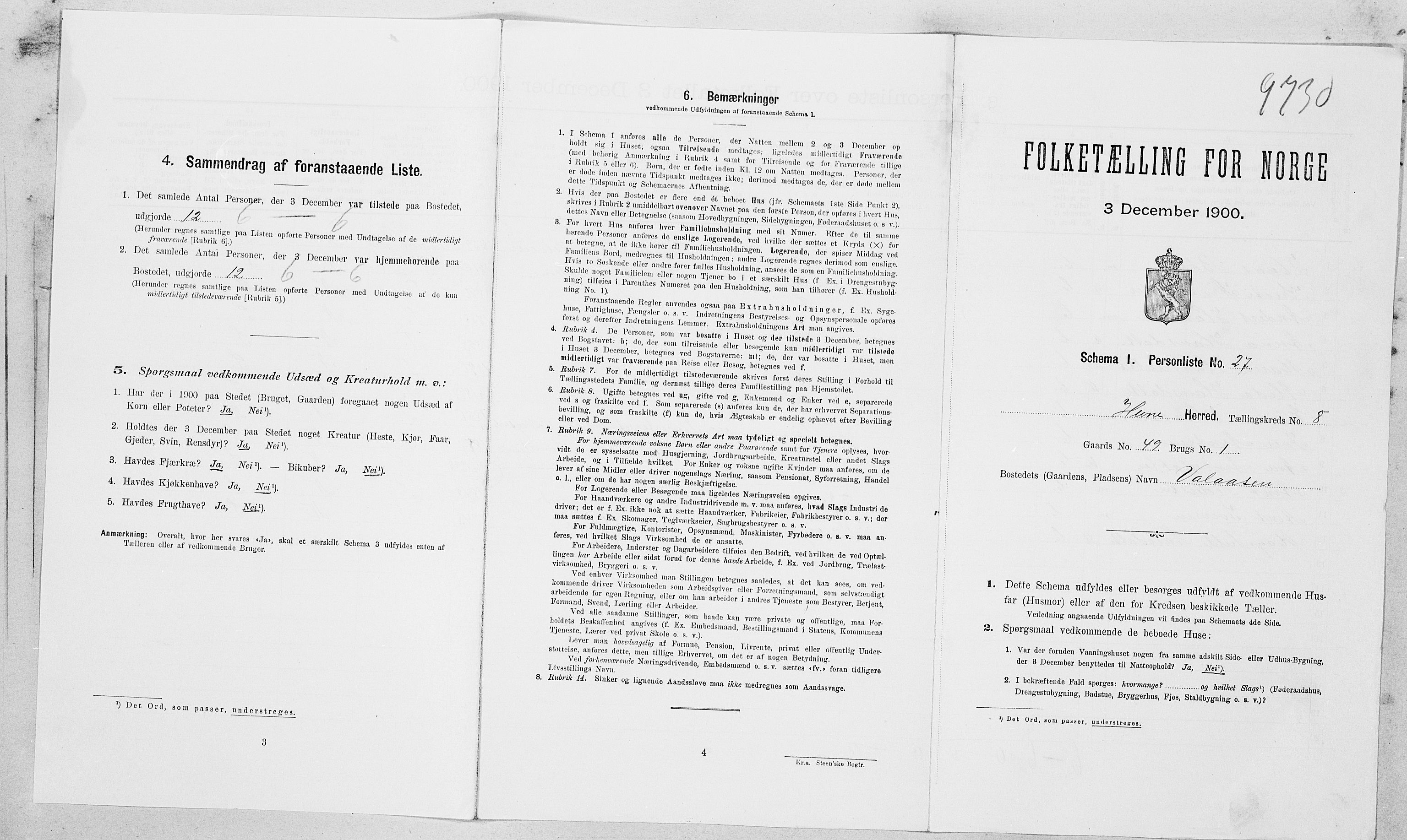 SAT, Folketelling 1900 for 1612 Hemne herred, 1900, s. 967
