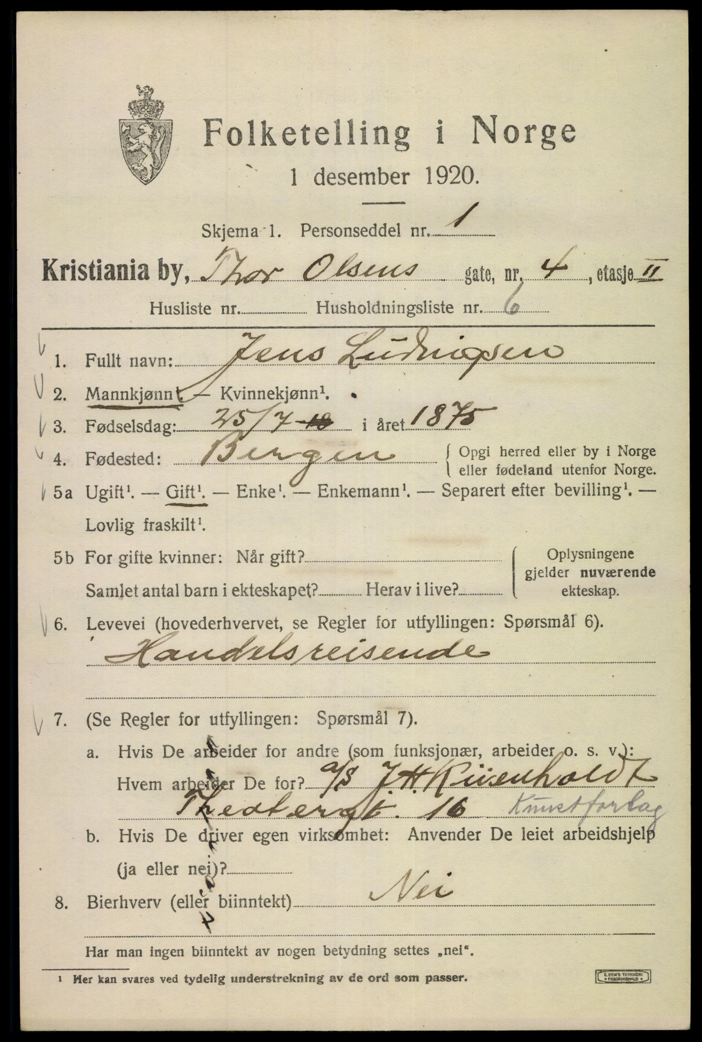 SAO, Folketelling 1920 for 0301 Kristiania kjøpstad, 1920, s. 573417