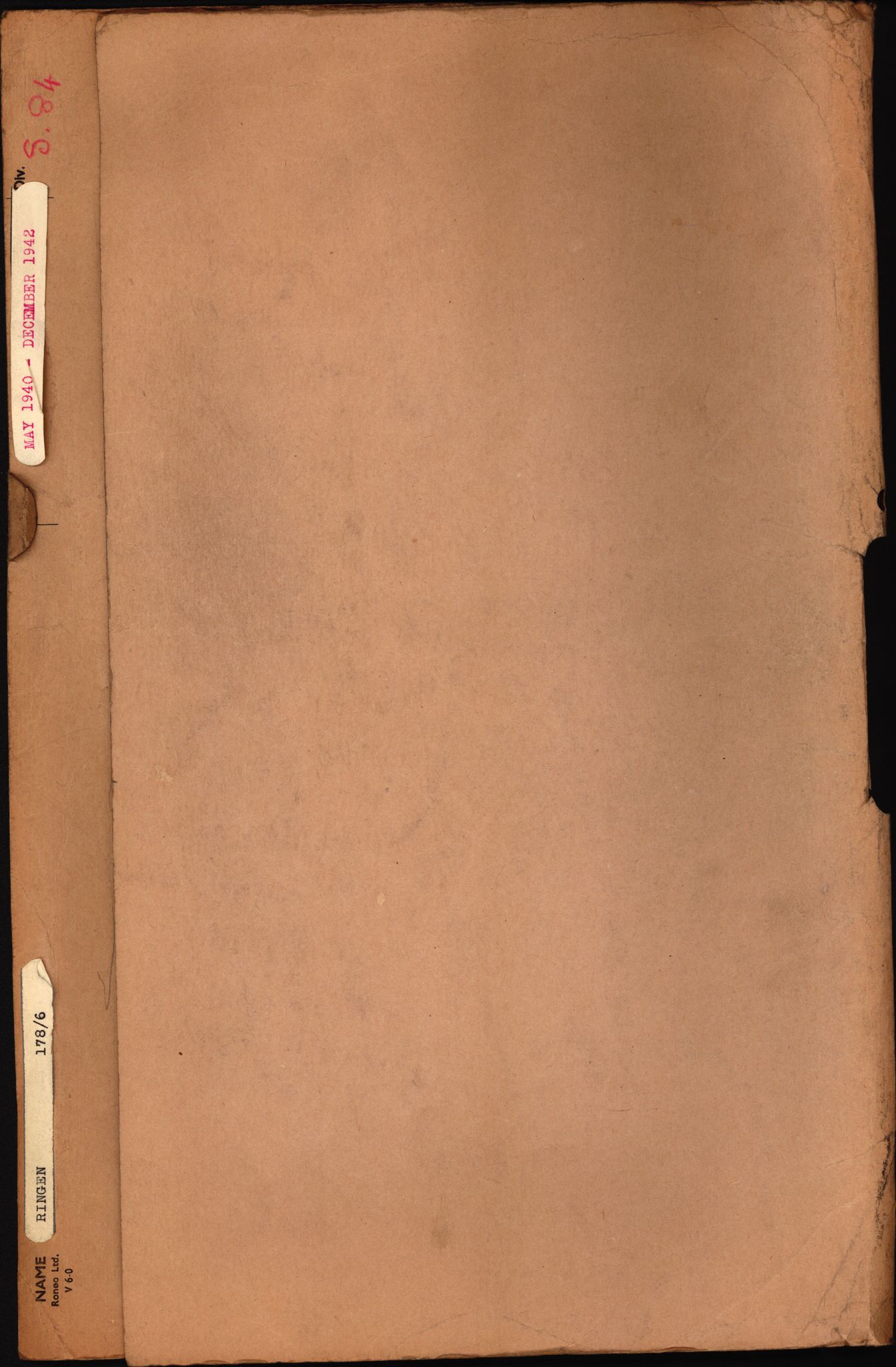 Nortraship London, Central Filing, AV/RA-S-2113/Db/L0503/0003: Ships / 178/6 - D/S Ringen, 1940-1944, s. 1
