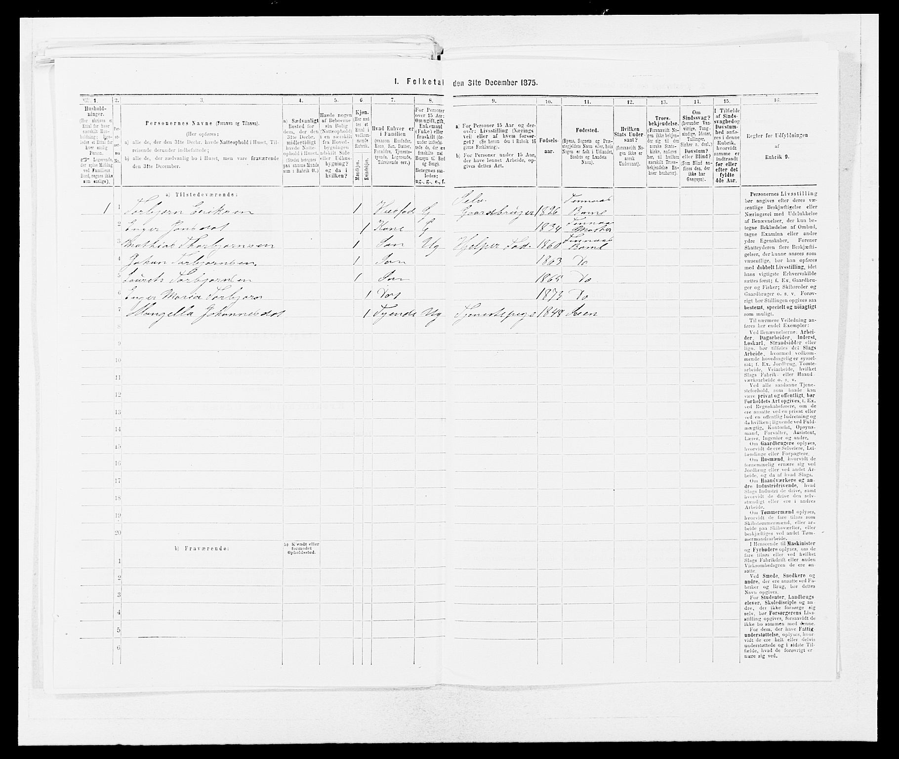 SAB, Folketelling 1875 for 1218P Finnås prestegjeld, 1875, s. 637
