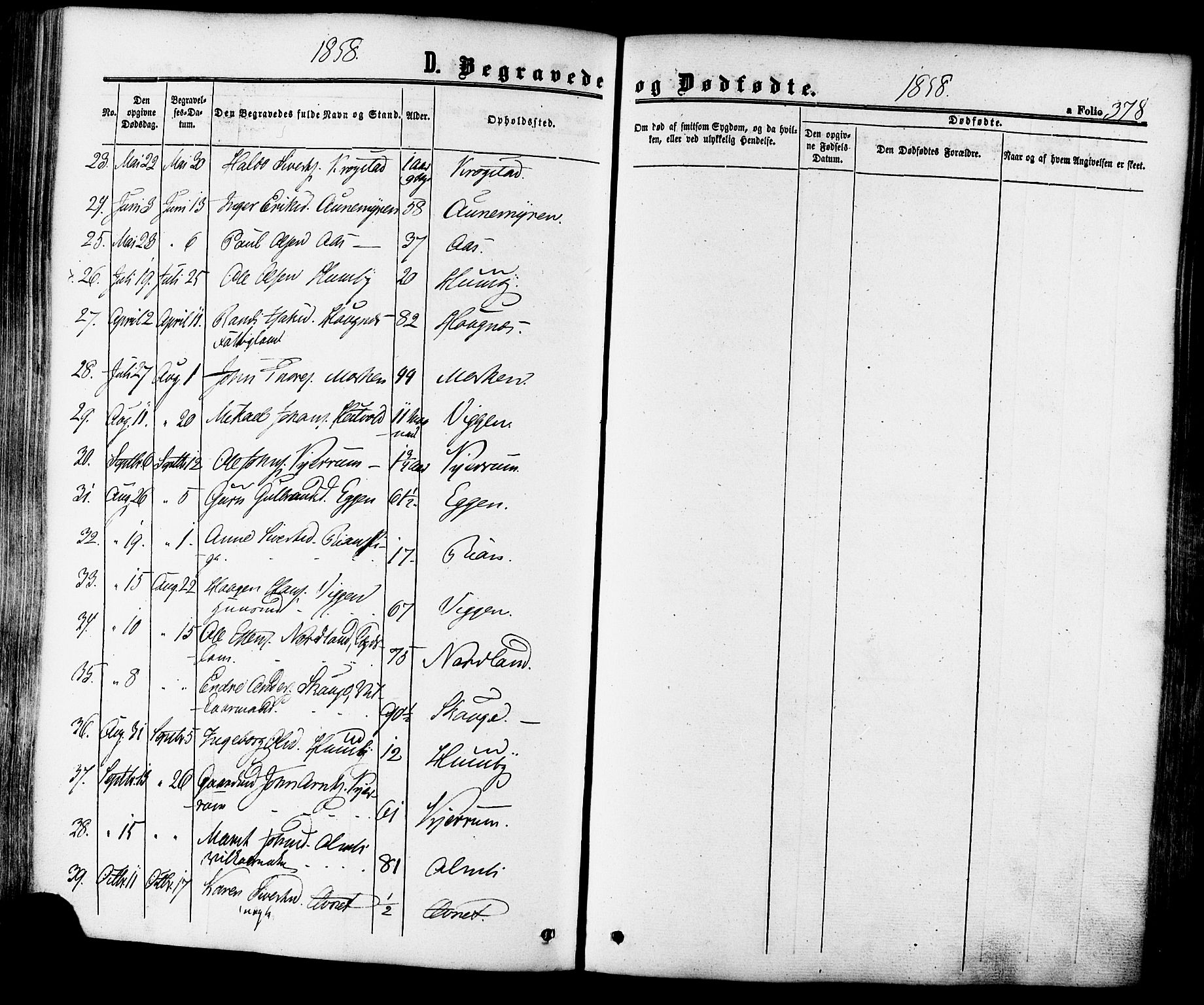 Ministerialprotokoller, klokkerbøker og fødselsregistre - Sør-Trøndelag, SAT/A-1456/665/L0772: Ministerialbok nr. 665A07, 1856-1878, s. 378