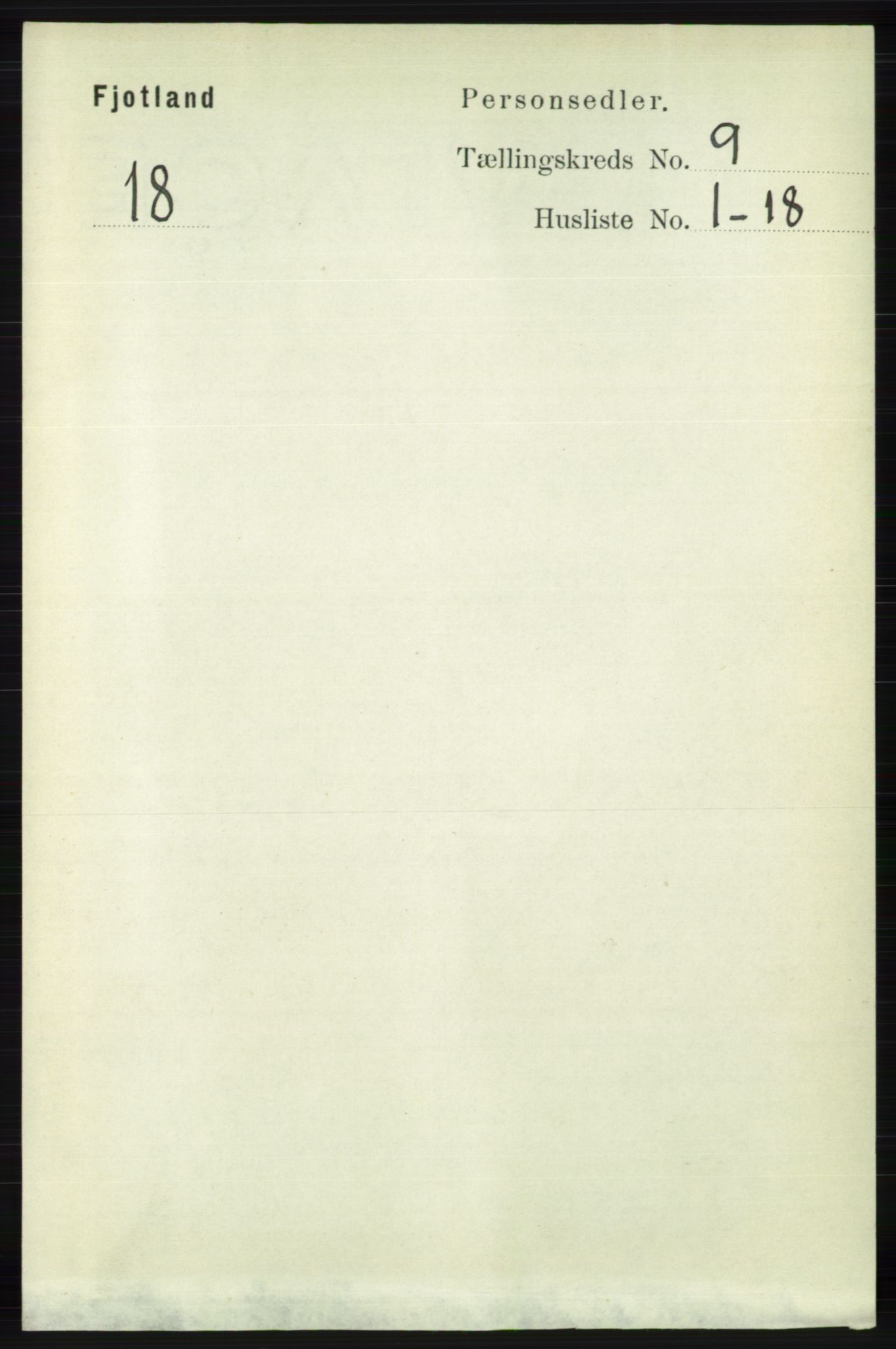 RA, Folketelling 1891 for 1036 Fjotland herred, 1891, s. 1301