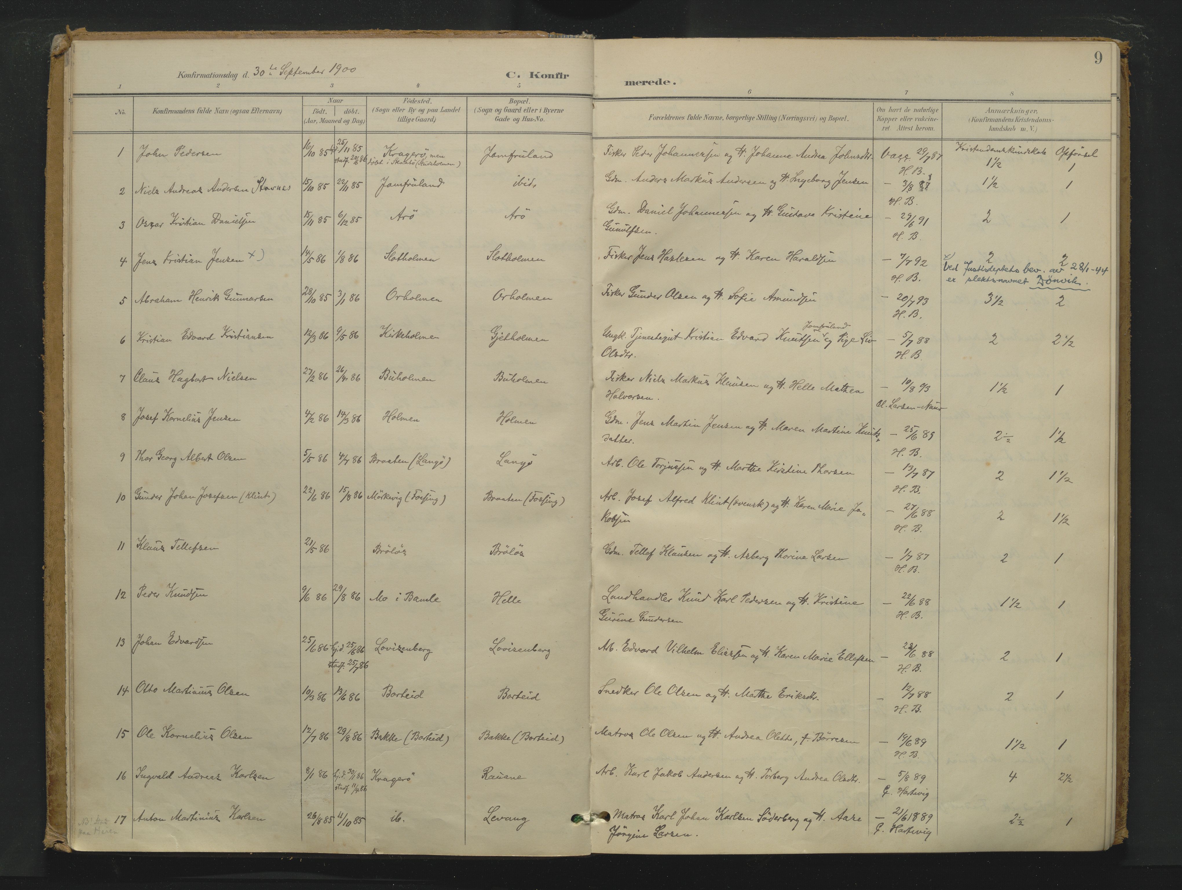 Skåtøy kirkebøker, AV/SAKO-A-304/F/Fa/L0007: Ministerialbok nr. I 7, 1898-1923, s. 9
