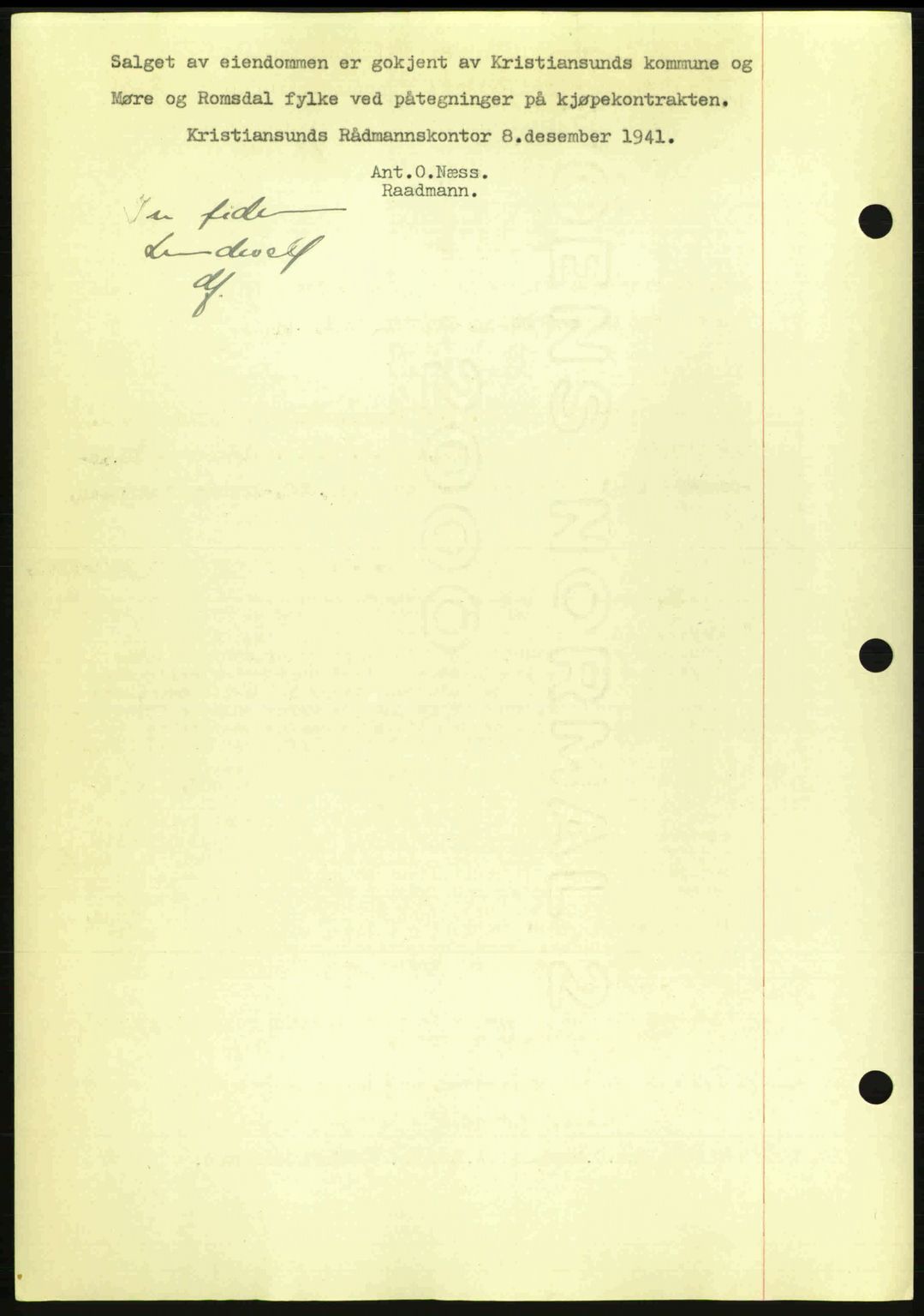 Kristiansund byfogd, AV/SAT-A-4587/A/27: Pantebok nr. 34, 1941-1945, Dagboknr: 187/1942