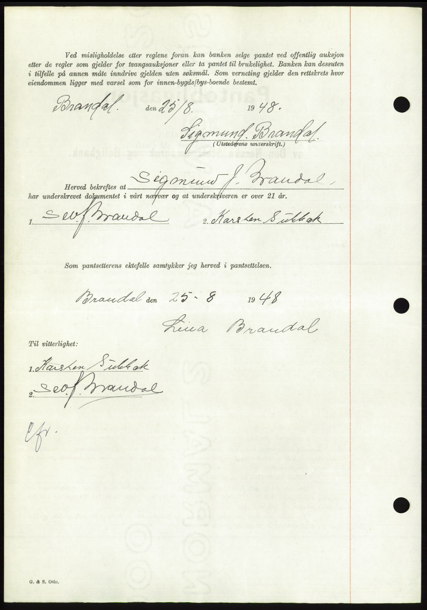 Søre Sunnmøre sorenskriveri, AV/SAT-A-4122/1/2/2C/L0116: Pantebok nr. 4B, 1948-1949, Dagboknr: 1192/1948
