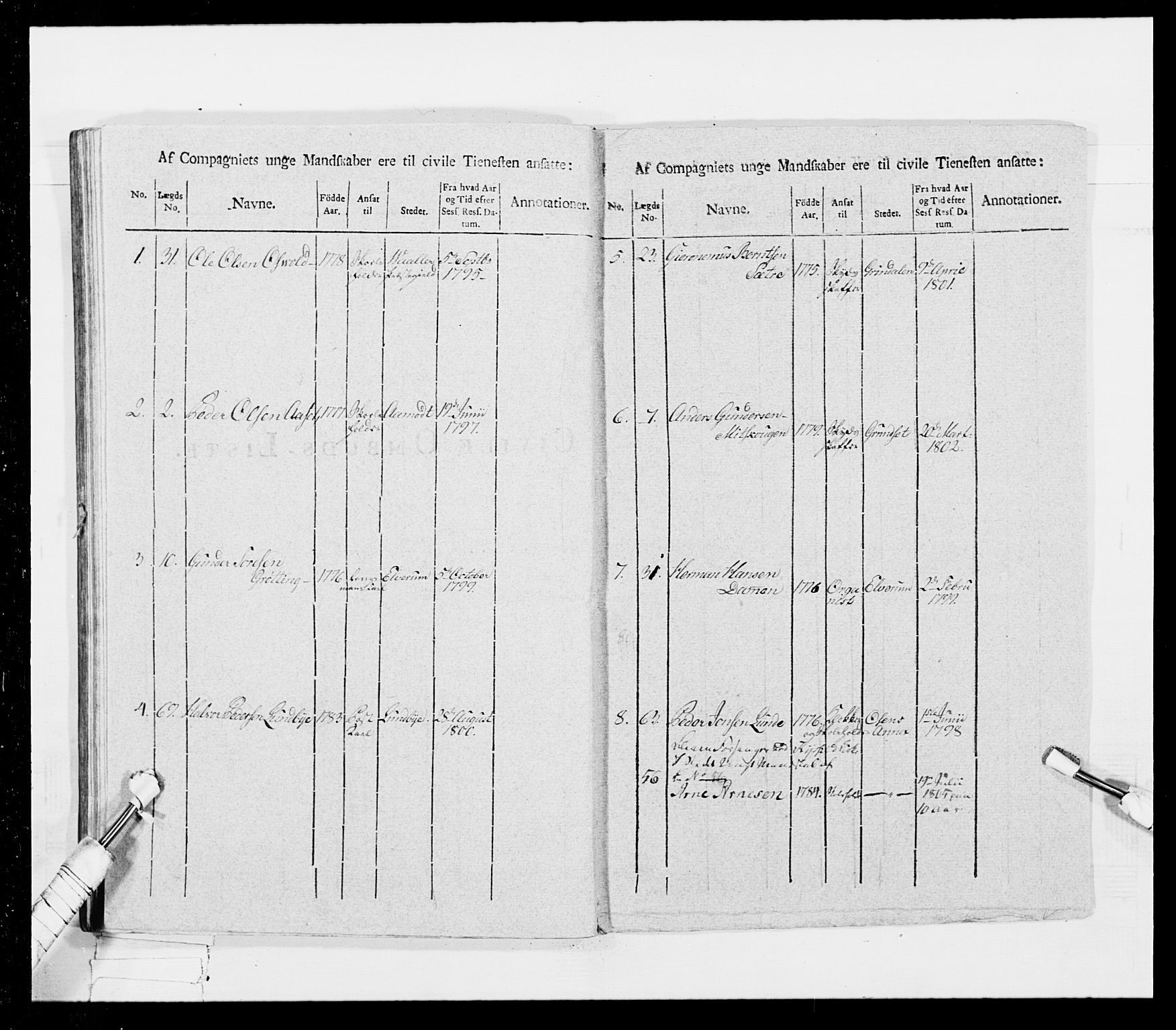 Generalitets- og kommissariatskollegiet, Det kongelige norske kommissariatskollegium, RA/EA-5420/E/Eh/L0026: Skiløperkompaniene, 1805-1810, s. 138