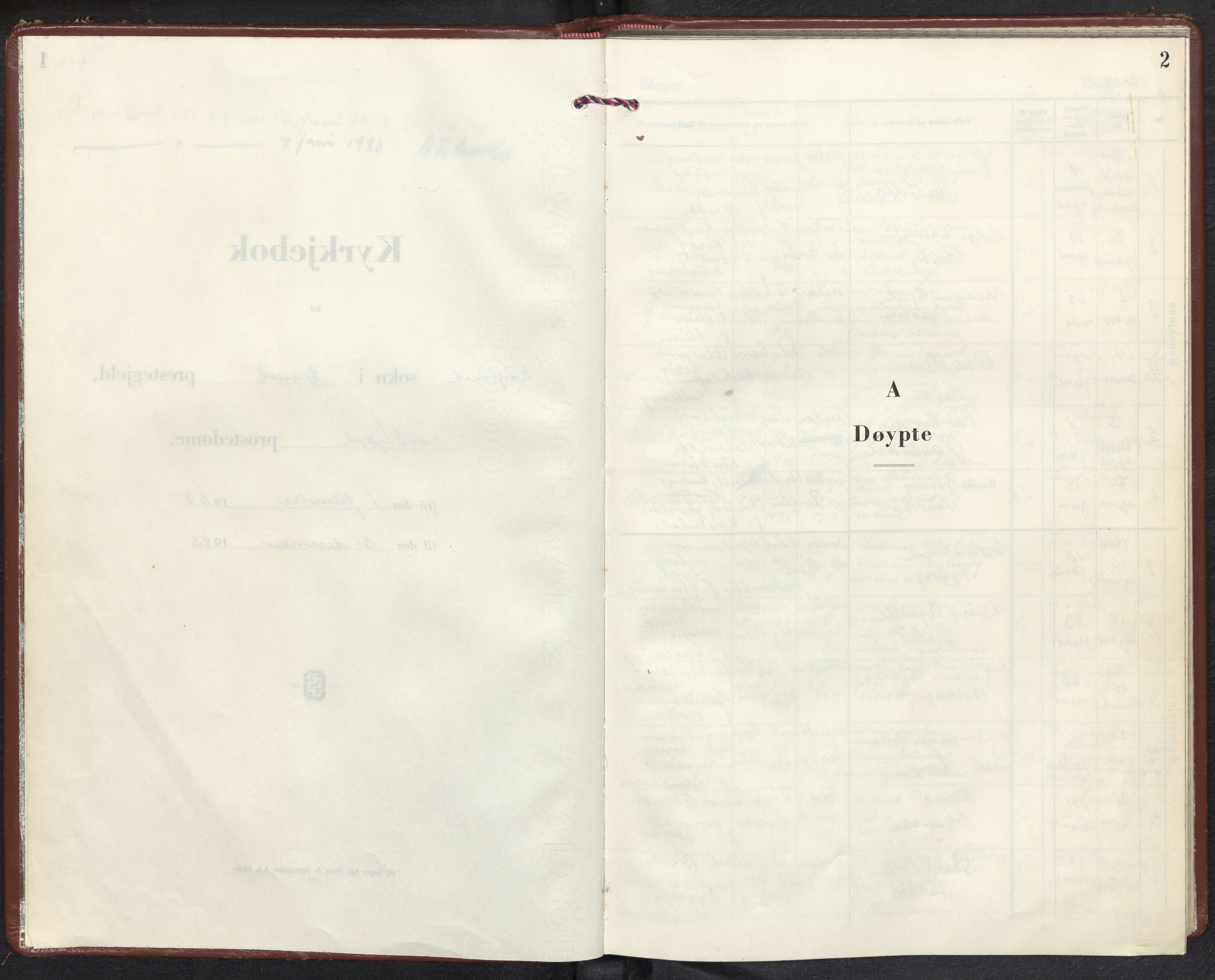 Davik sokneprestembete, AV/SAB-A-79701/H/Haa/Haad/L0005: Ministerialbok nr. D 5, 1965-1983, s. 1b-2a