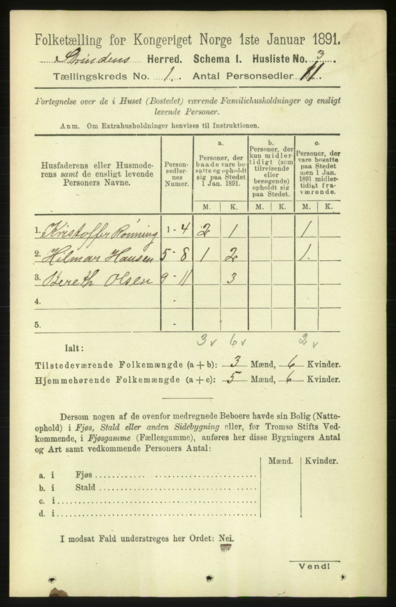 RA, Folketelling 1891 for 1660 Strinda herred, 1891, s. 45