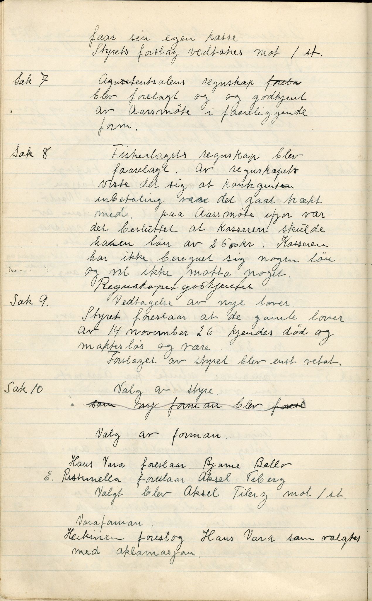 Vadsø Fiskarlag, FMFB/A-1016/A/L0001: Protokoll for styremøtene, 1926-1952, s. 57