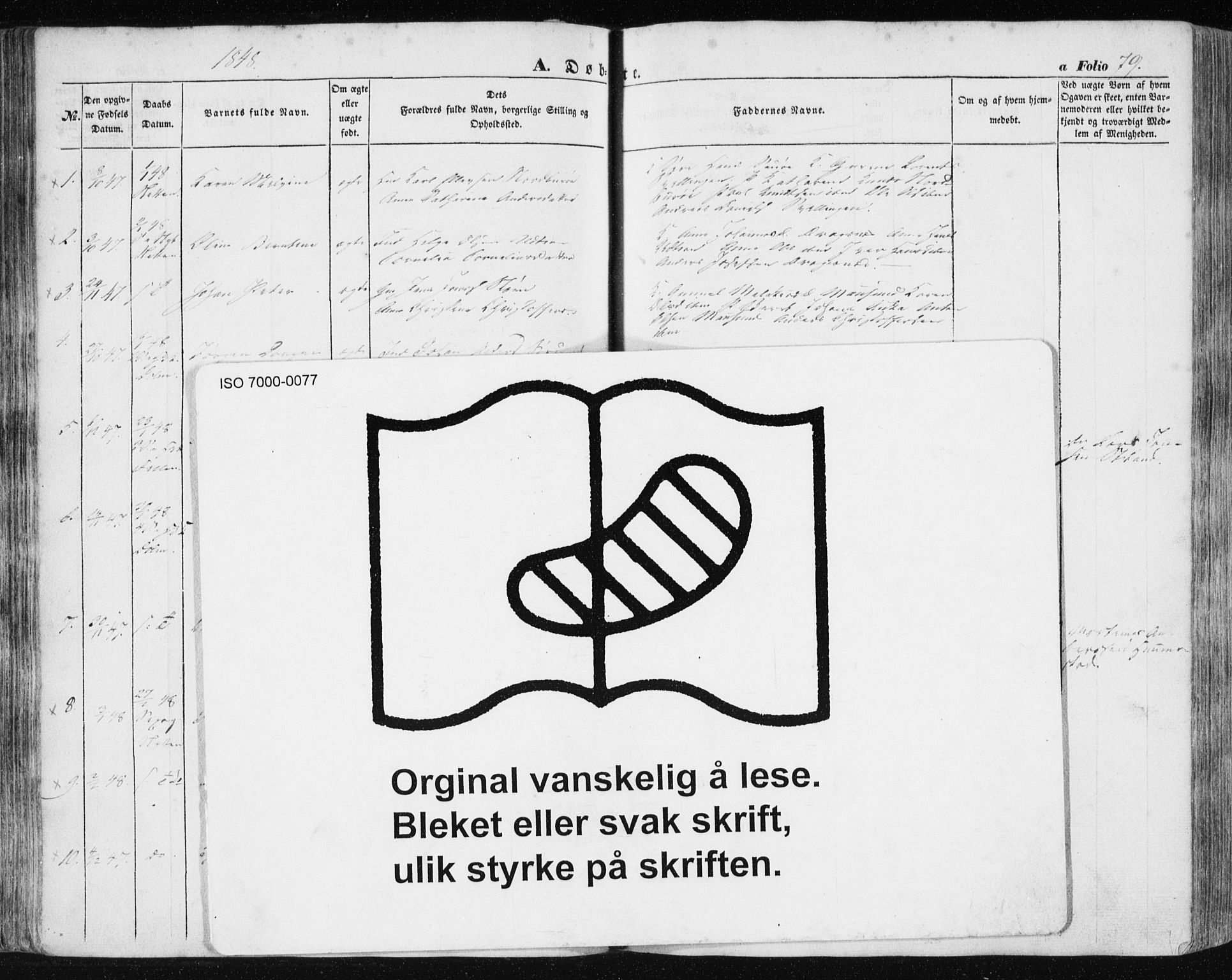 Ministerialprotokoller, klokkerbøker og fødselsregistre - Sør-Trøndelag, SAT/A-1456/634/L0529: Ministerialbok nr. 634A05, 1843-1851, s. 79