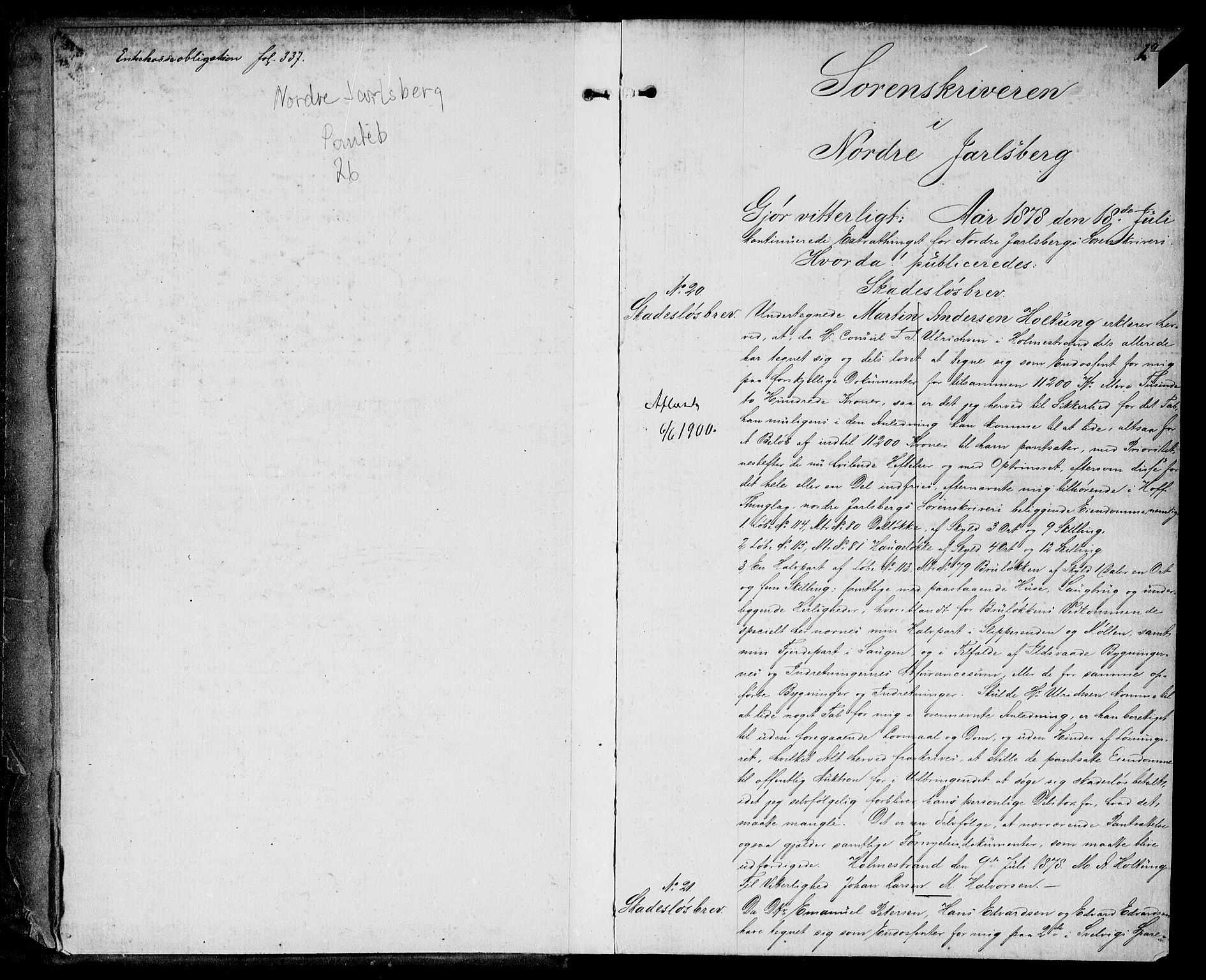 Nordre Jarlsberg sorenskriveri, AV/SAKO-A-80/G/Ga/Gaa/L0026: Pantebok nr. 26, 1878-1882