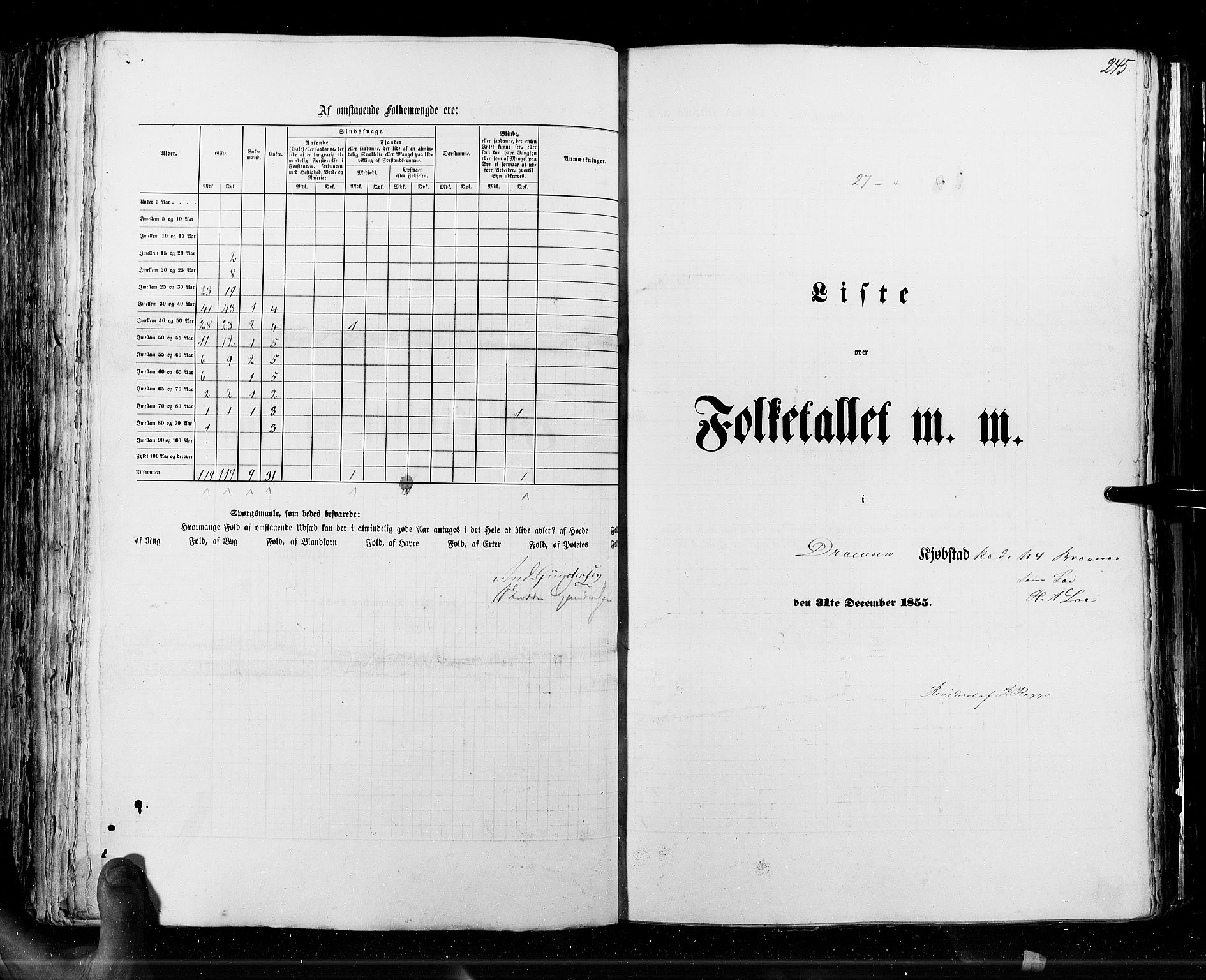 RA, Folketellingen 1855, bind 7: Kjøpsteder og ladesteder: Fredrikshald-Kragerø, 1855, s. 245