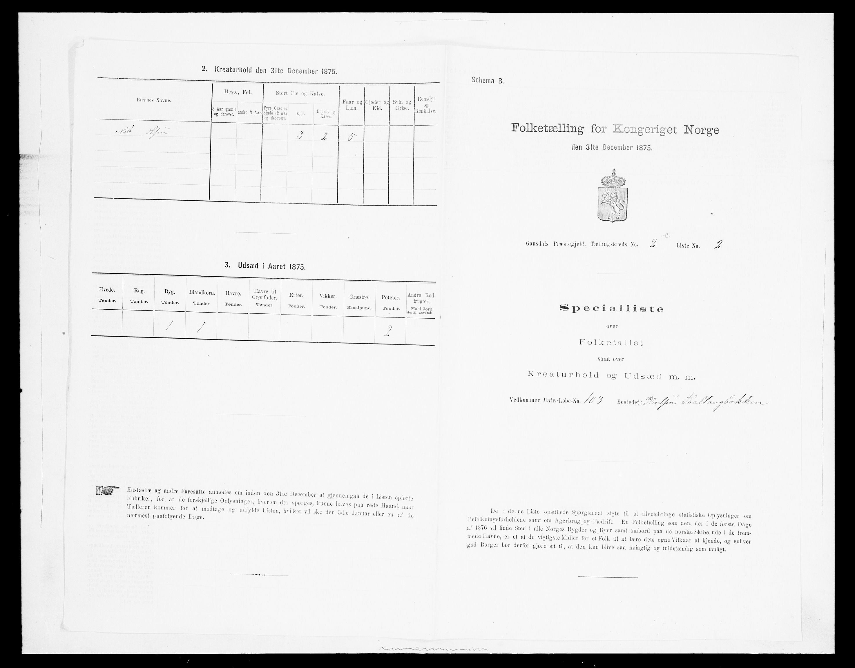 SAH, Folketelling 1875 for 0522P Gausdal prestegjeld, 1875, s. 513