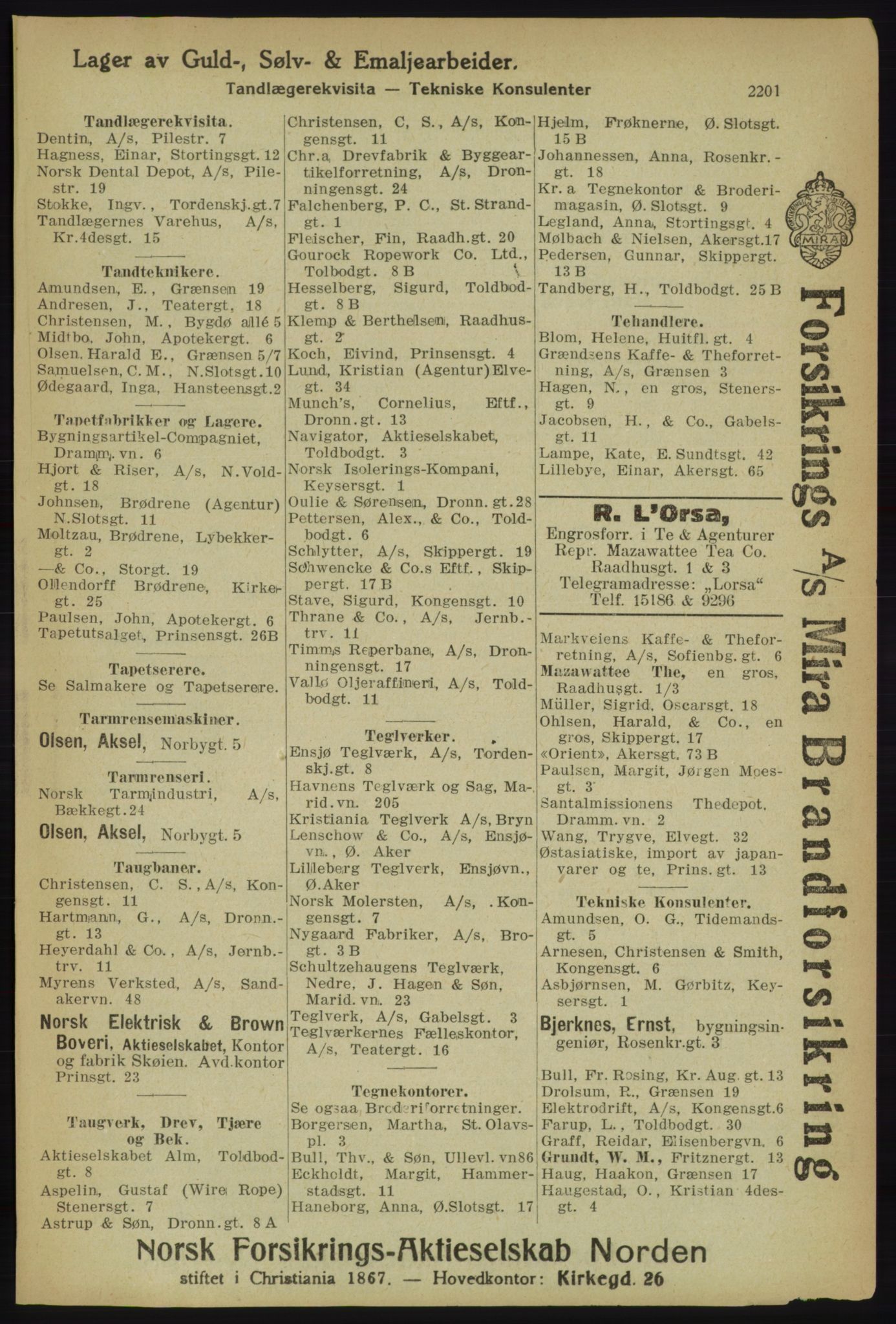 Kristiania/Oslo adressebok, PUBL/-, 1918, s. 2354