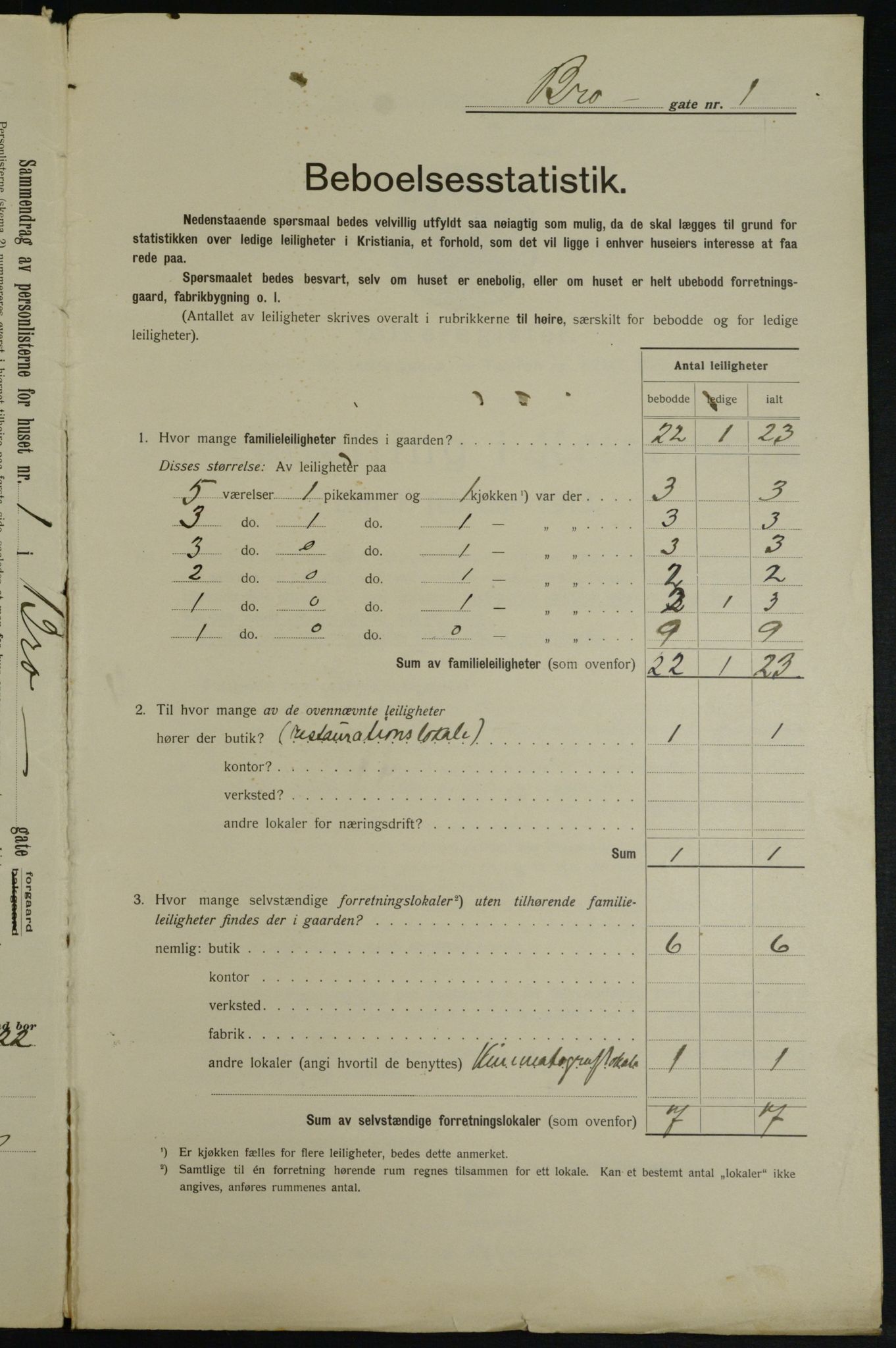 OBA, Kommunal folketelling 1.2.1913 for Kristiania, 1913, s. 9595