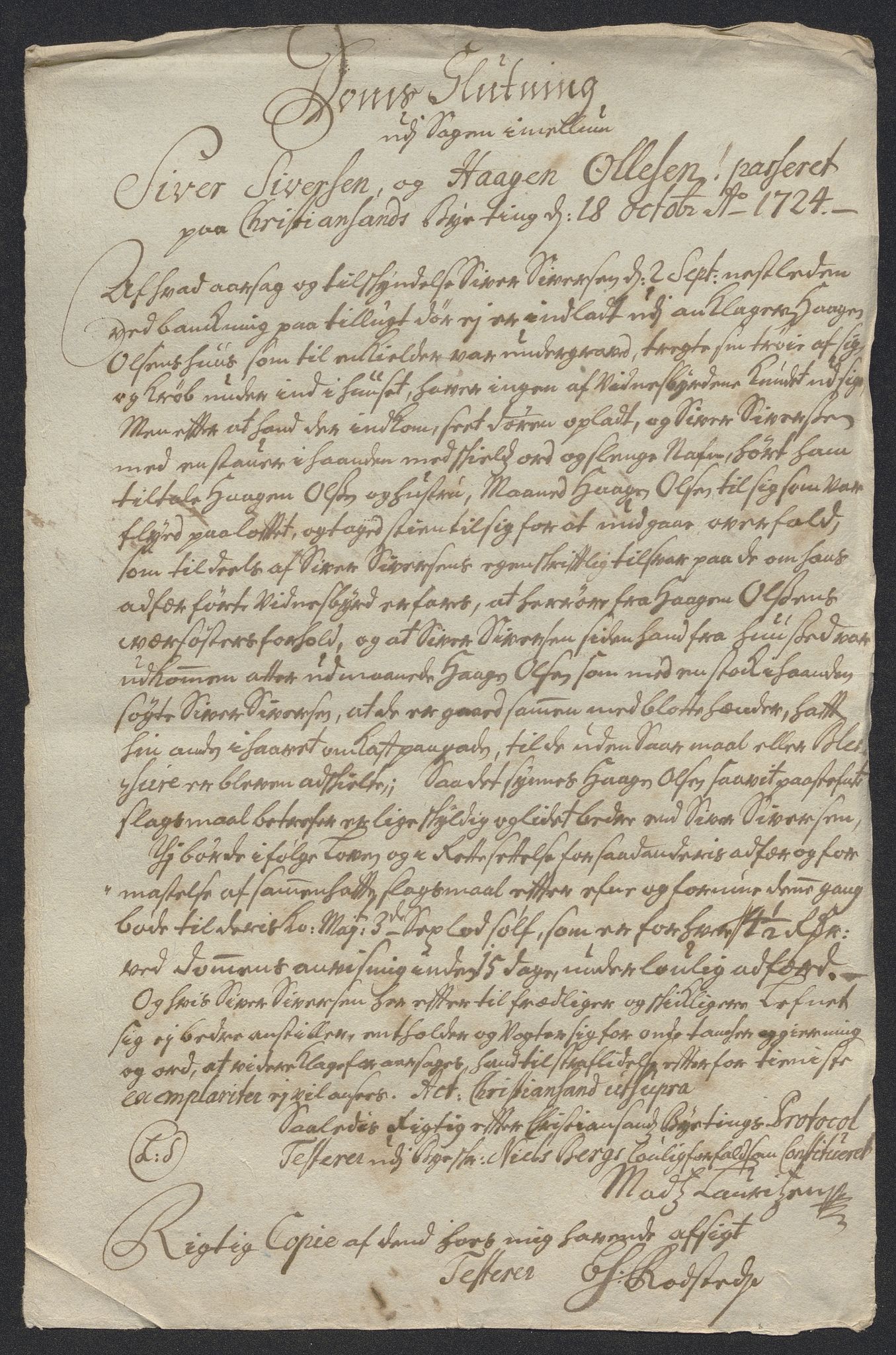 Rentekammeret inntil 1814, Reviderte regnskaper, Byregnskaper, AV/RA-EA-4066/R/Rm/L0286: [M19] Sikt og sakefall, 1719-1727, s. 332