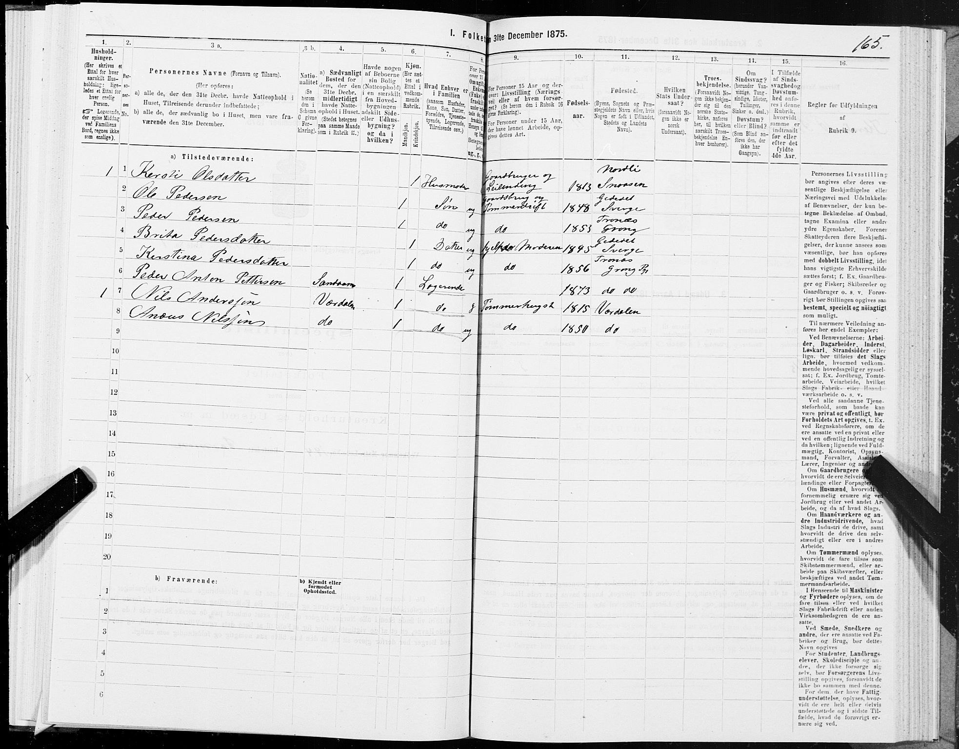 SAT, Folketelling 1875 for 1742P Grong prestegjeld, 1875, s. 4165