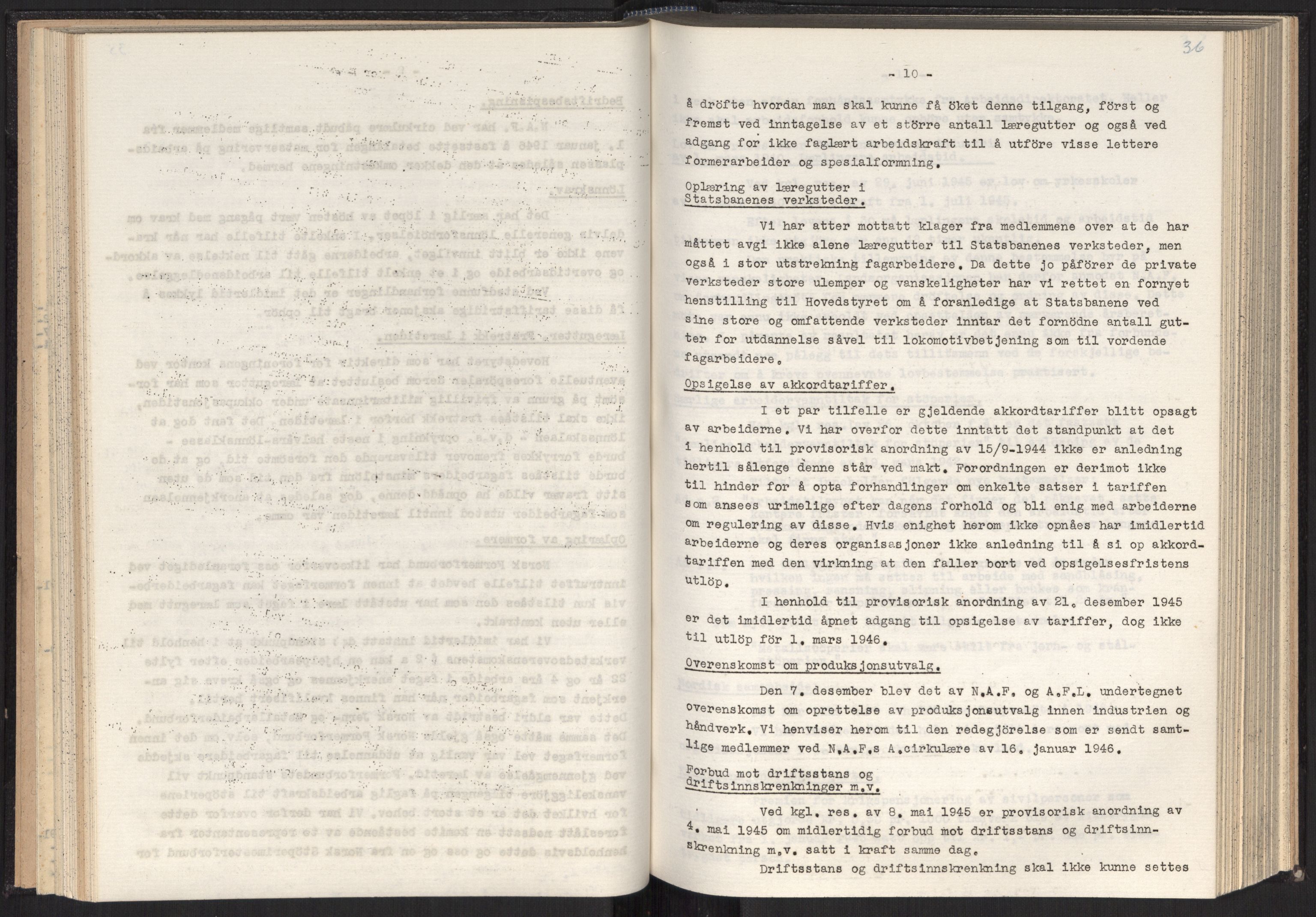 Teknologibedriftenes Landsforening TBL, AV/RA-PA-1700/A/Ad/L0007: Årsberetning med register, 1940-1951, s. 36
