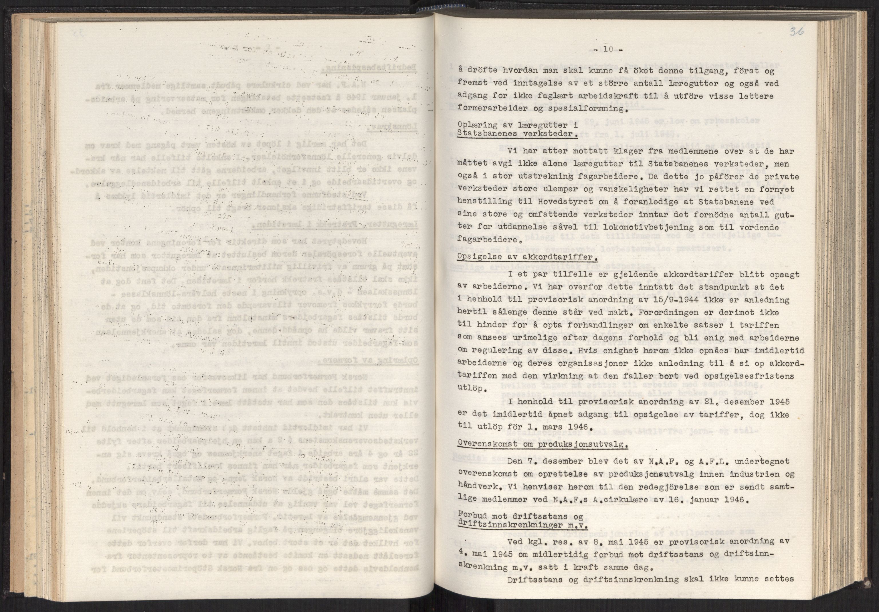 Teknologibedriftenes Landsforening TBL, RA/PA-1700/A/Ad/L0007: Årsberetning med register, 1940-1951, s. 36