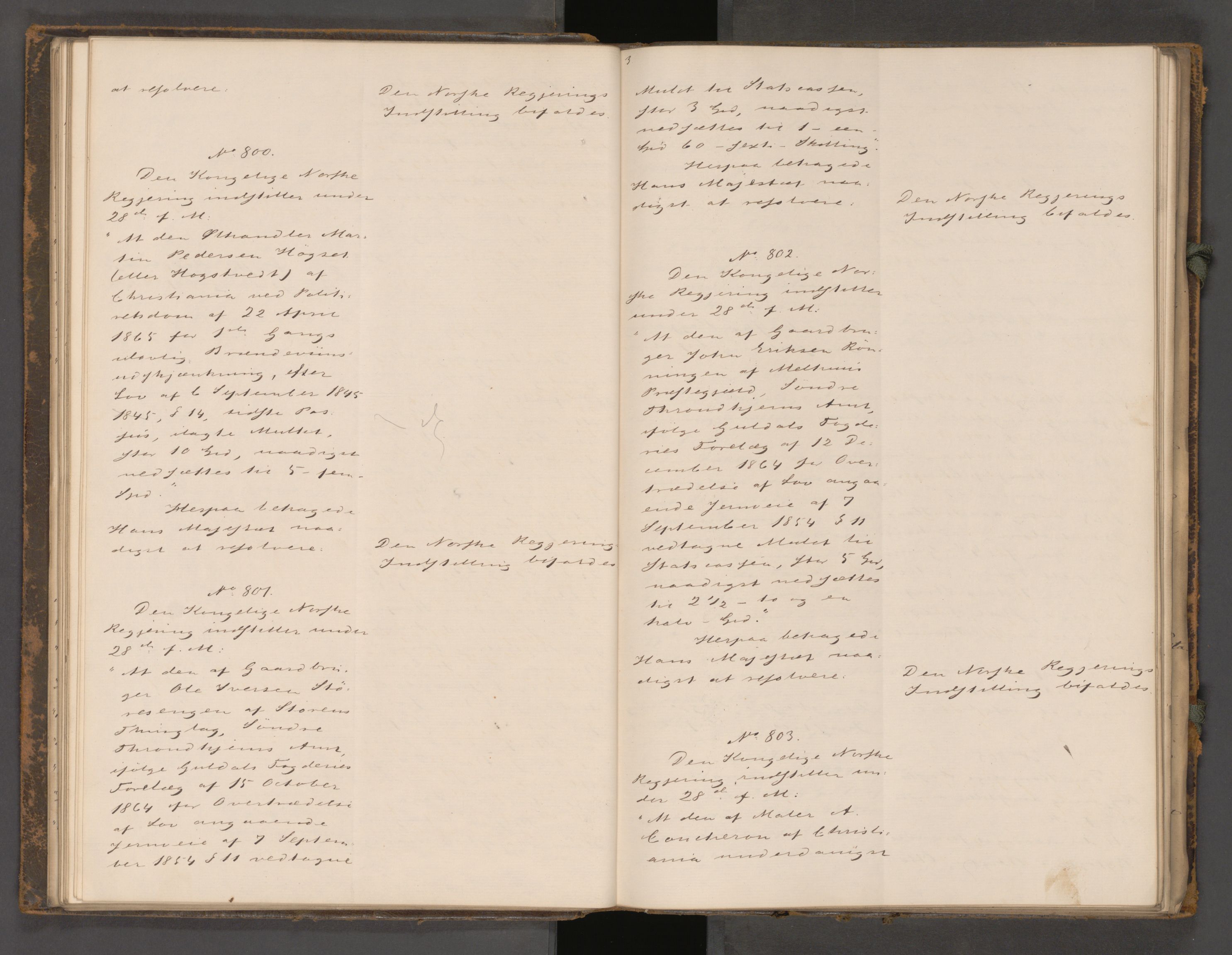 Statsrådssekretariatet, AV/RA-S-1001/A/Ab/L0104: Kgl. res. nr. 724-1001b, 2. halvår, 1865